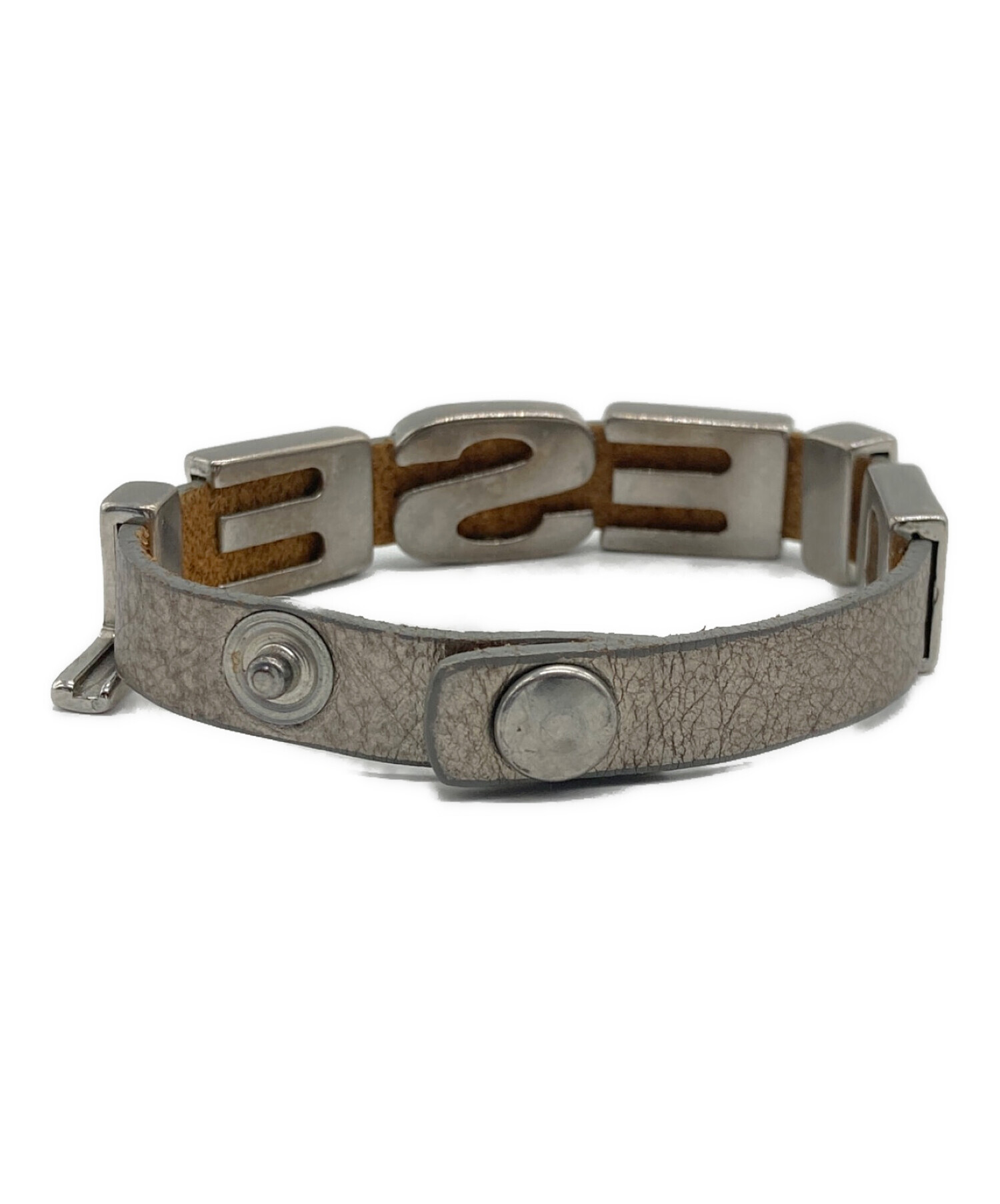 中古・古着通販】DIESEL (ディーゼル) ブレスレット ブラウン×シルバー 