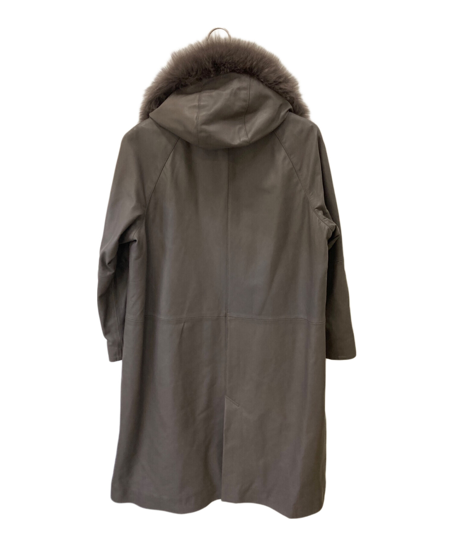 大きいサイズ ゼラール レザーコート 羊革 ラムレザー ミンク フォックスファー 大きいサイズ ゼラール レザーコート 羊革 ラムレザー ミンク