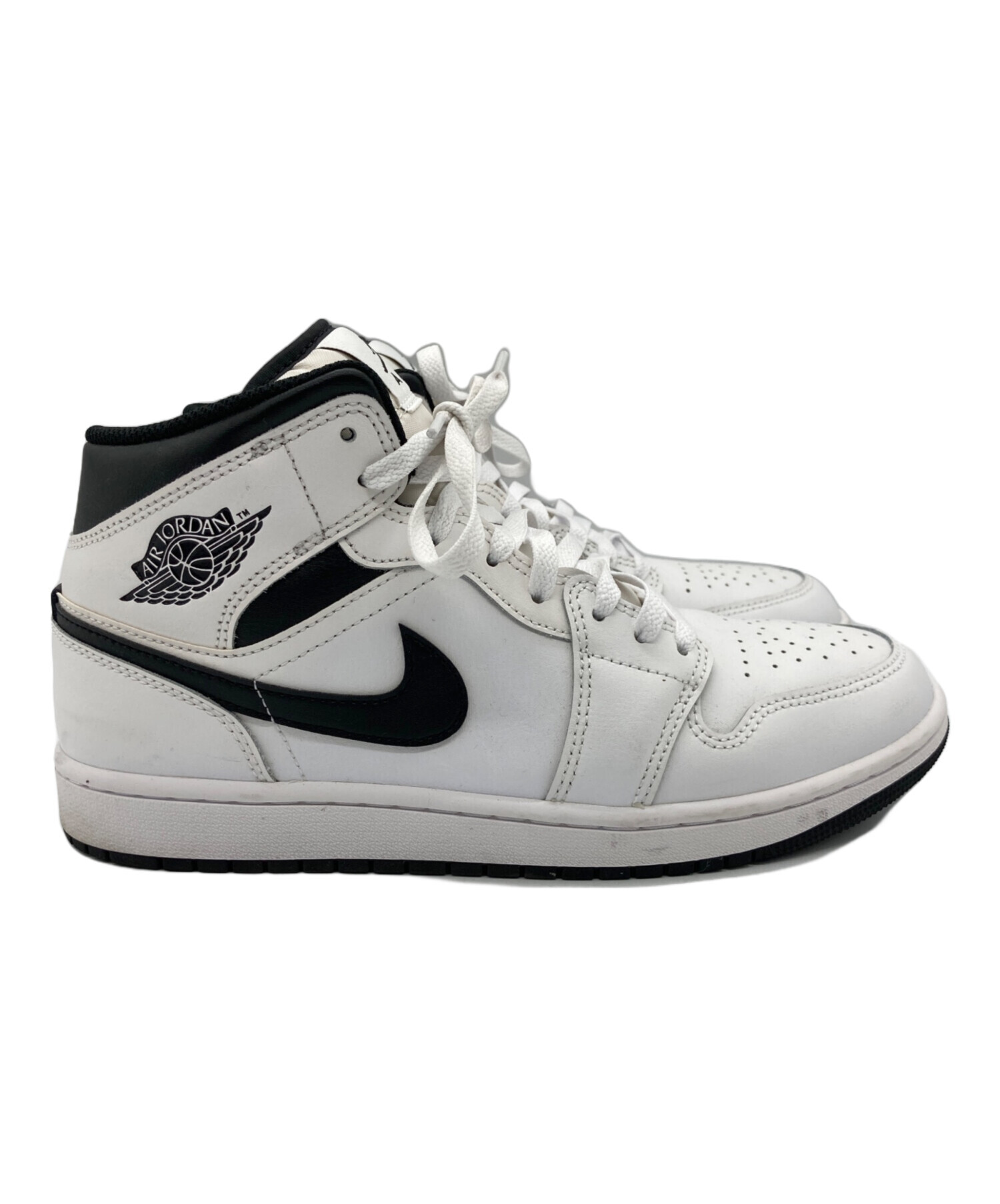 中古・古着通販】NIKE (ナイキ) Air Jordan 1 Mid ブラック×ホワイト 