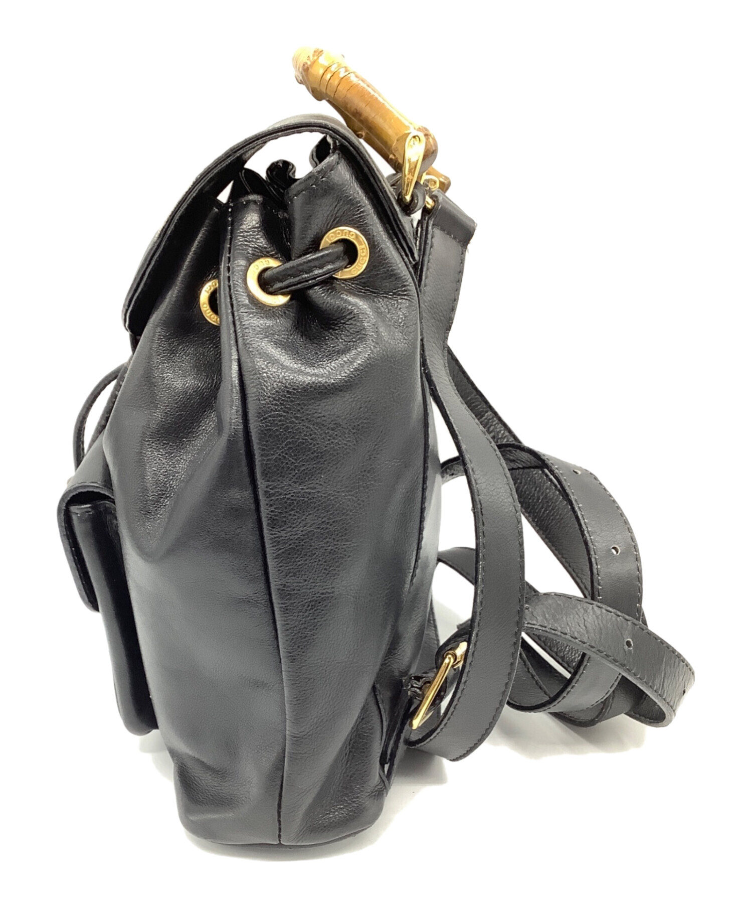 中古・古着通販】GUCCI (グッチ) レザーリュック ブラック｜ブランド 