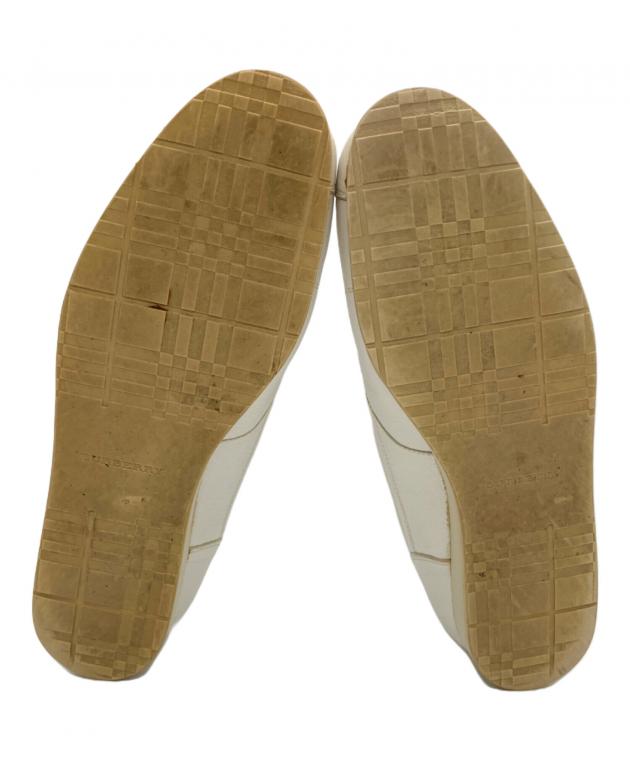 中古・古着通販】BURBERRY (バーバリー) レザースニーカー ホワイト