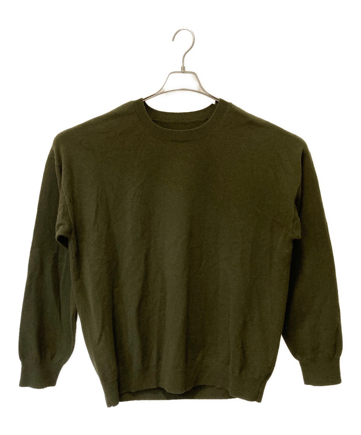 cash&barba オリーブグリーン ニットセーター サイズ3 中古・古着通販】cash & barba (キャッシュアンドバルバ) 薄手ニット
