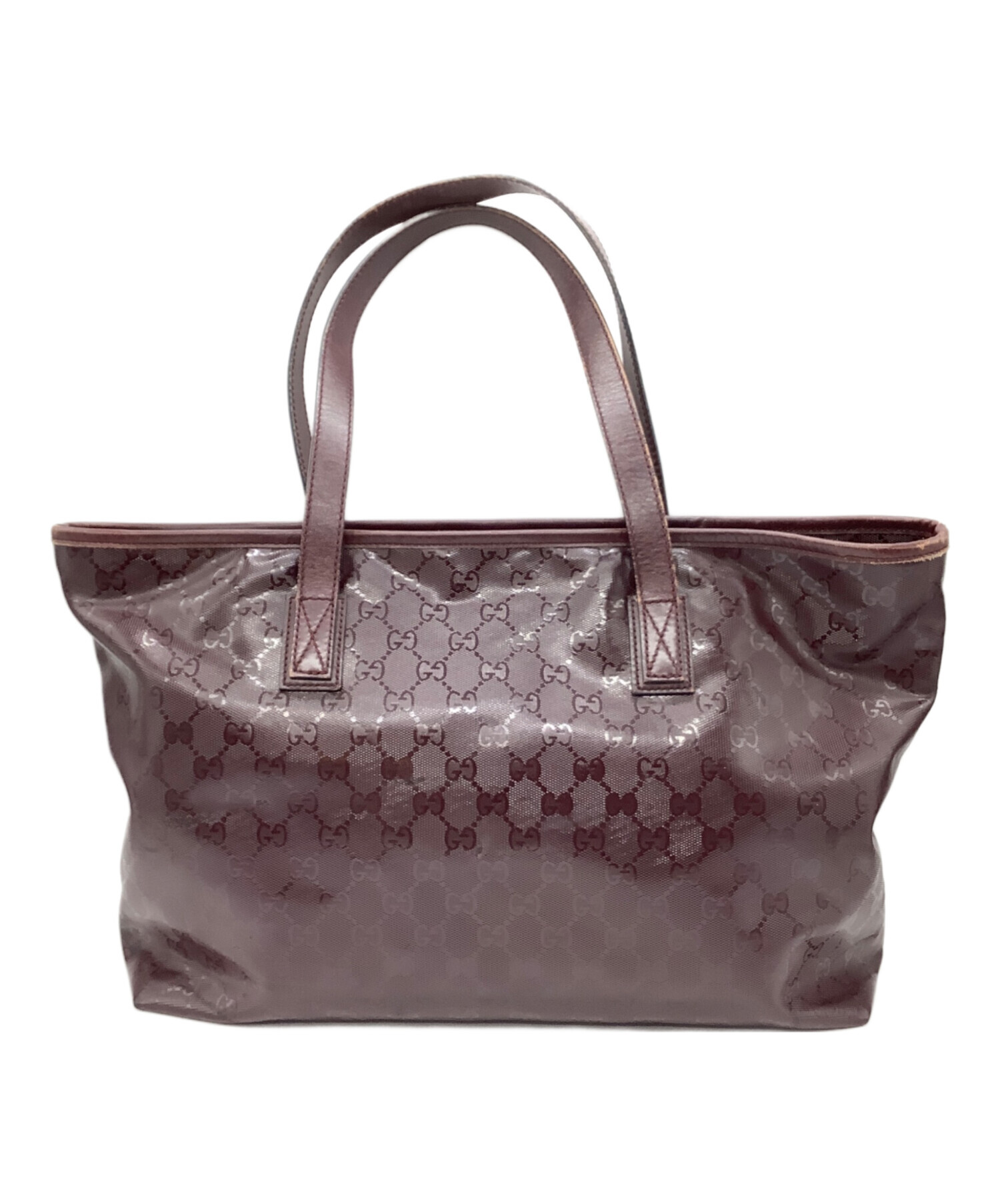 【美品】GUCCI インプリメ GG 赤 トートバッグ レザー ロゴ 中古・古着通販】GUCCI (グッチ) GGインプリメトートバッグ ワイン