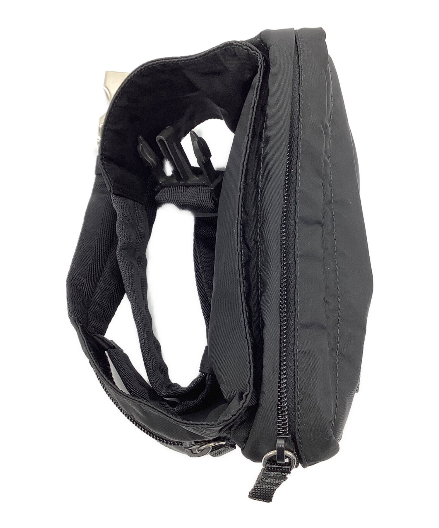 【美品/希少】PRADA ウエストバッグ　オールレザー　黒　三角　2VL010 美品/希少】PRADA ウエストバッグ オールレザー 黒 三角 2VL010