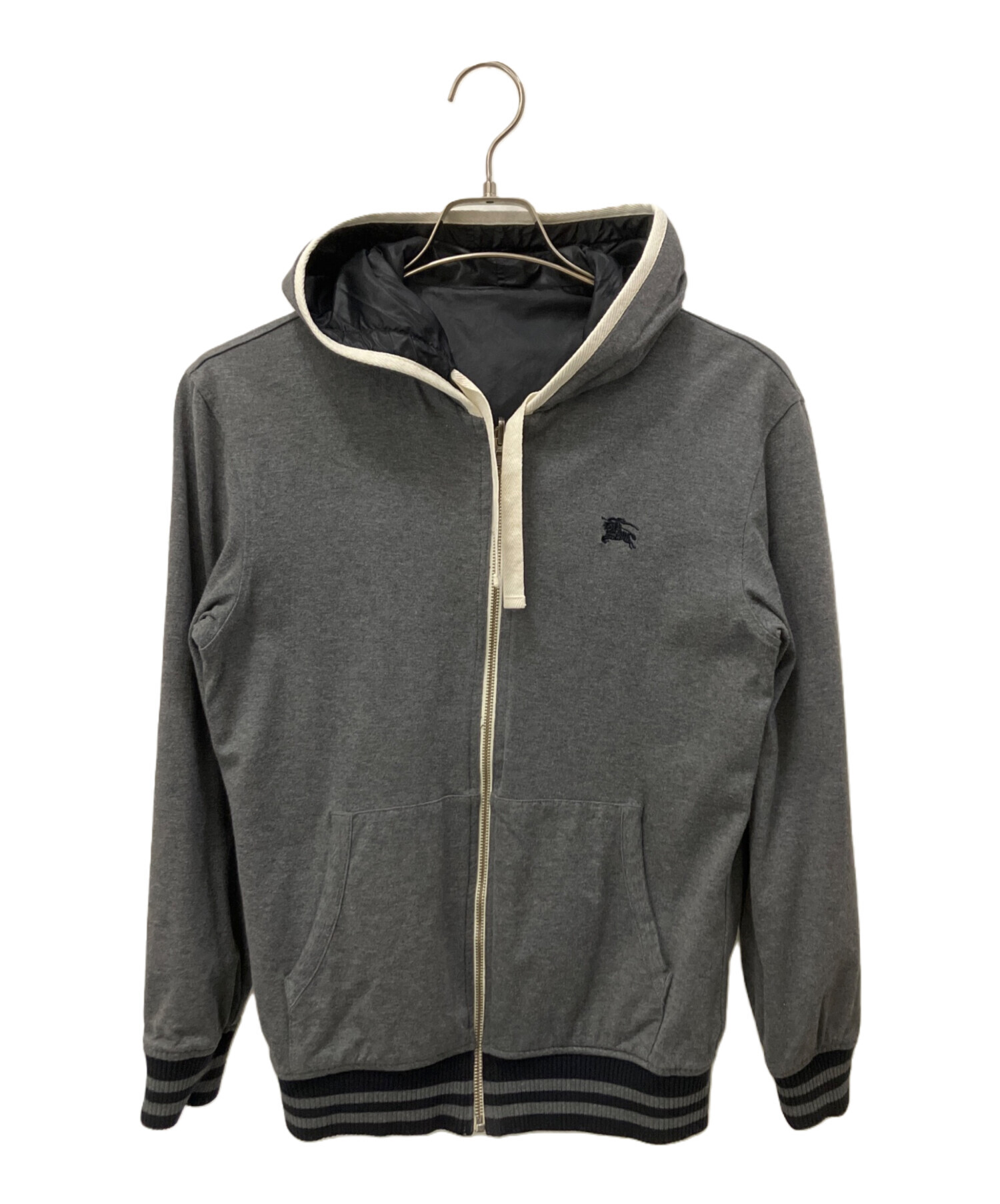 BURBERRY BLACK LABEL ジップアップジャケット 3 グレー 中古・古着通販】BURBERRY BLACK LABEL (バーバリーブラックレーベル