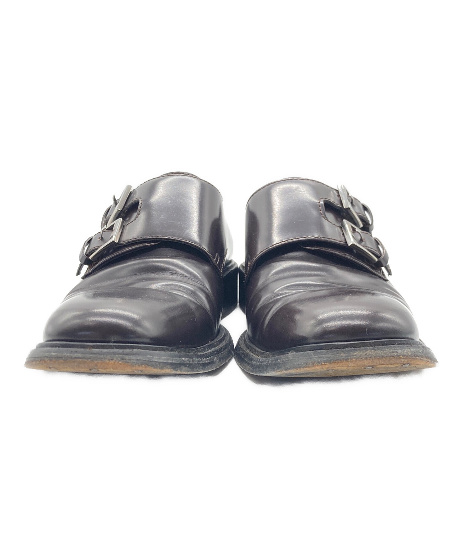 GUCCI グッチ 革靴 モンクストラップ ストレートチップ 386577 中古・古着通販】GUCCI (グッチ) モンクストラップシューズ ブラウン