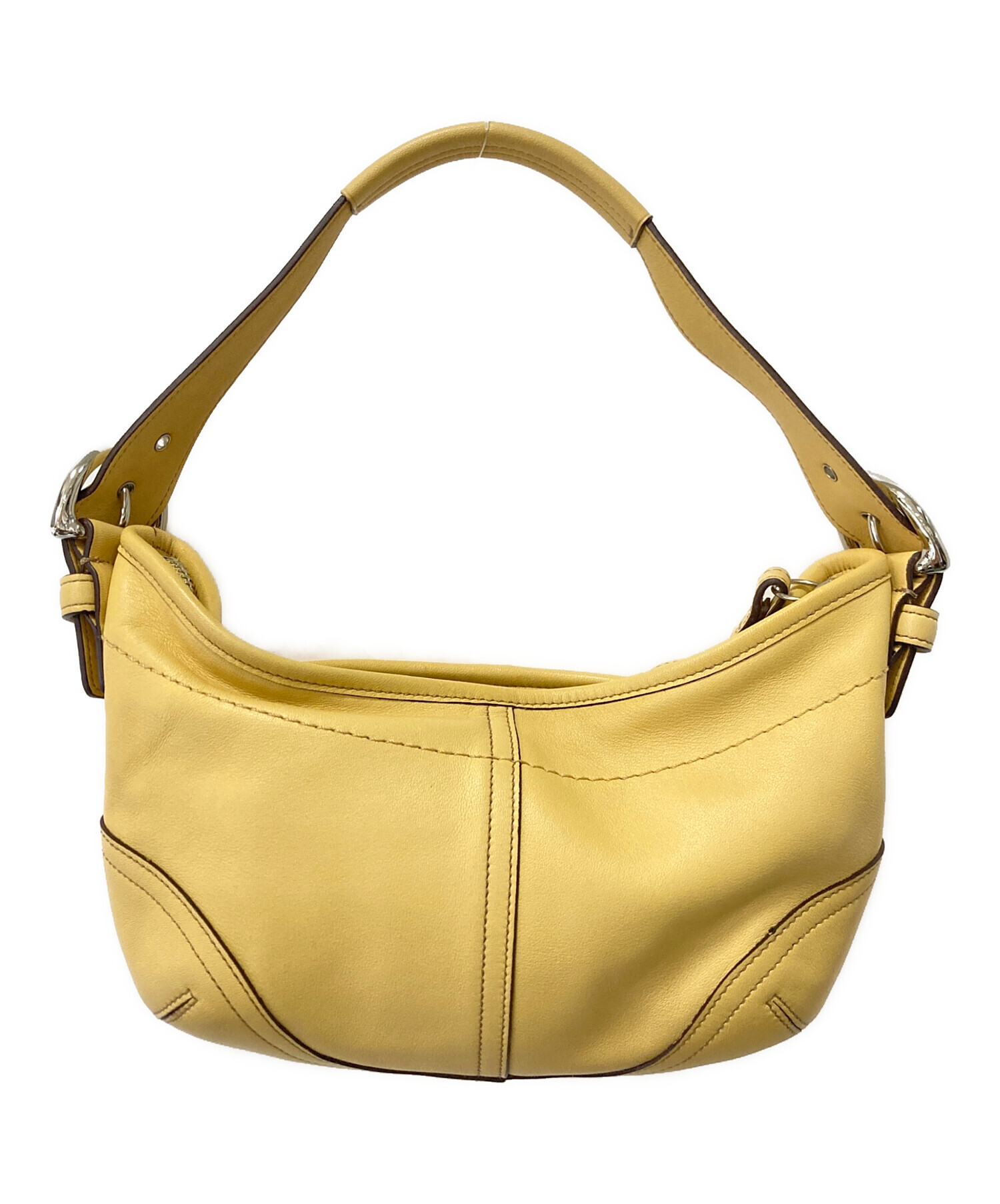 売り切り価格 COACH イエロー レザーハンドバッグ肩掛け 中古・古着通販】COACH (コーチ) ワンショルダーバッグ イエロー