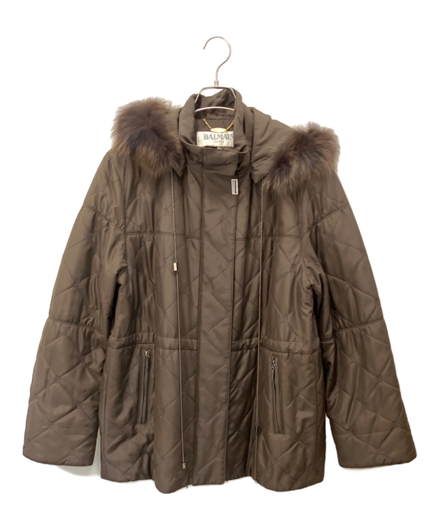 BALMAIN ファーコート 中古・古着通販】BALMAIN (バルマン) ブルーフォックスファー中綿