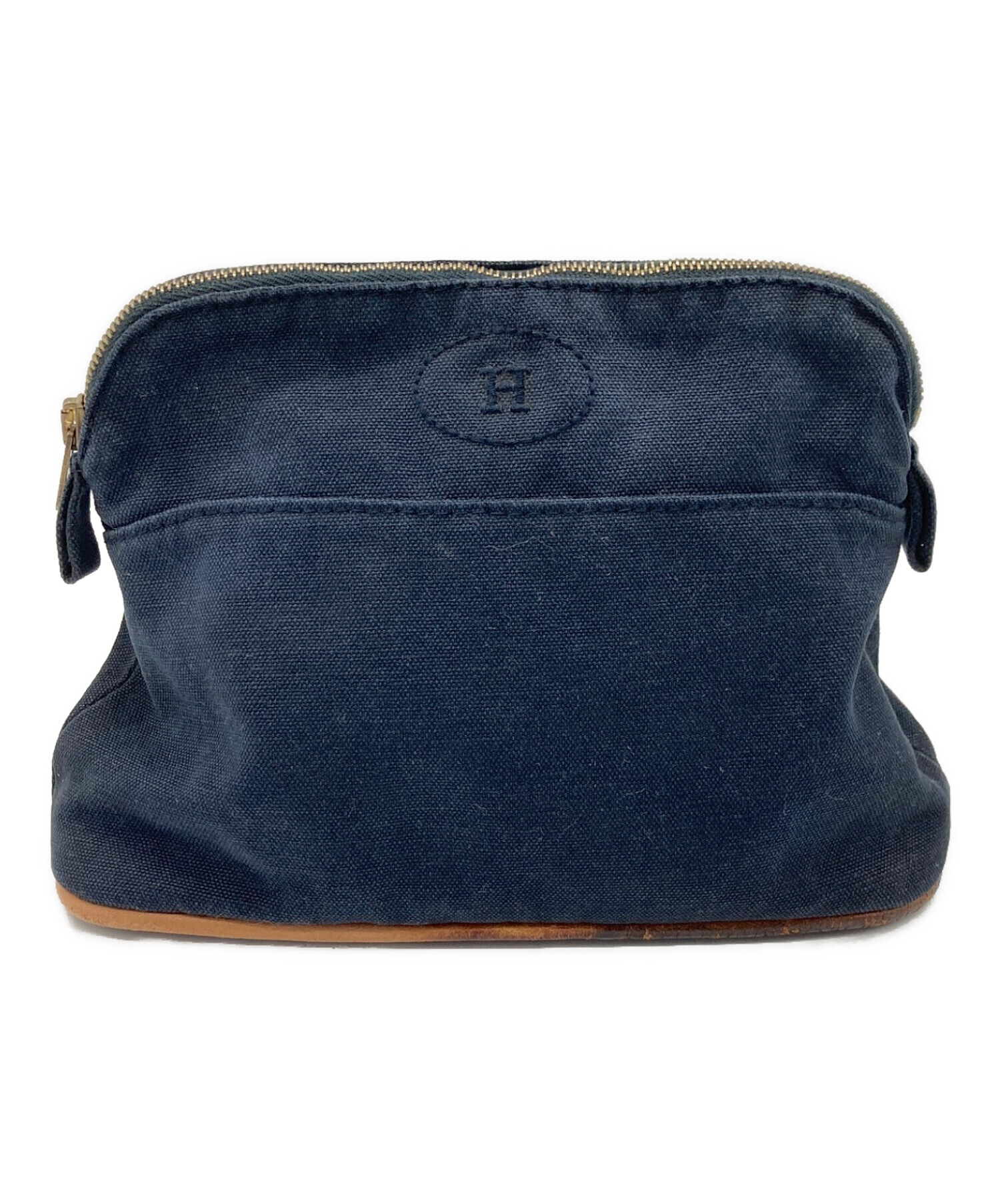 HERMES ☆ ボリードポーチ ネイビー 訳あり 中古・古着通販】HERMES (エルメス) ボリードポーチミニ ネイビー