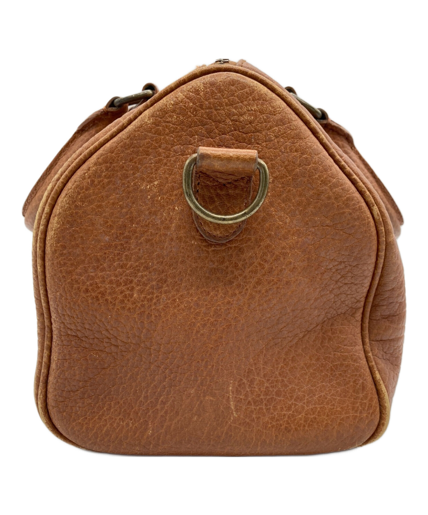 美品 希少 ラルフローレン ミニボストン シボ革　ブラウン 中古・古着通販】RALPH LAUREN (ラルフローレン) ミニボストンバッグ