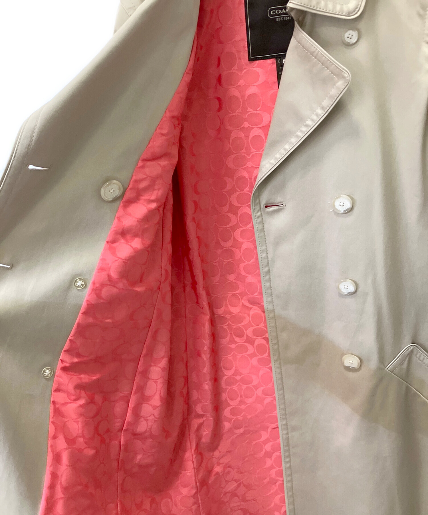 中古・古着通販】COACH (コーチ) トレンチコート ベージュ サイズ:XS