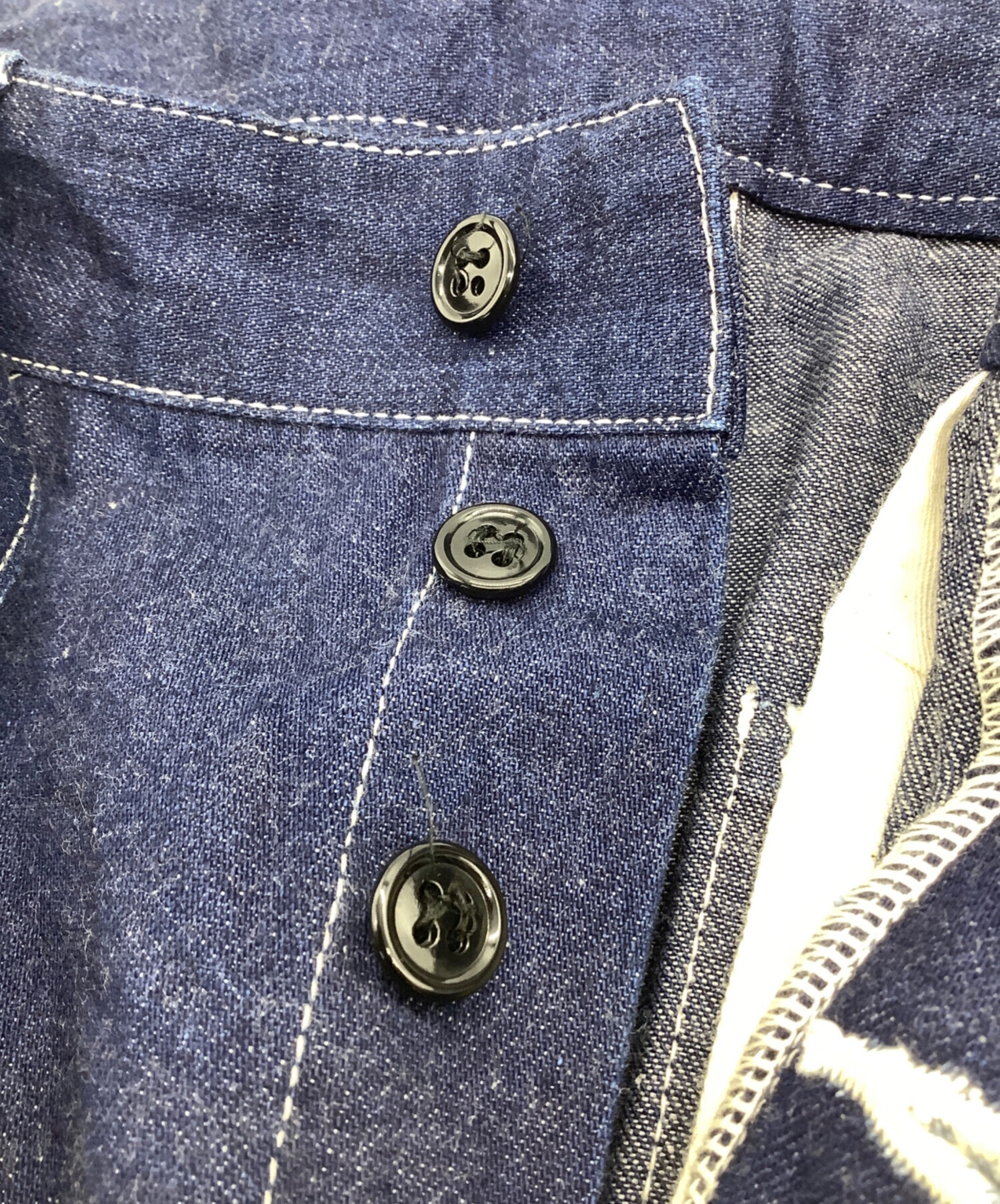 中古・古着通販】COMOLI (コモリ) ベルテッドデニムパンツ インディゴ