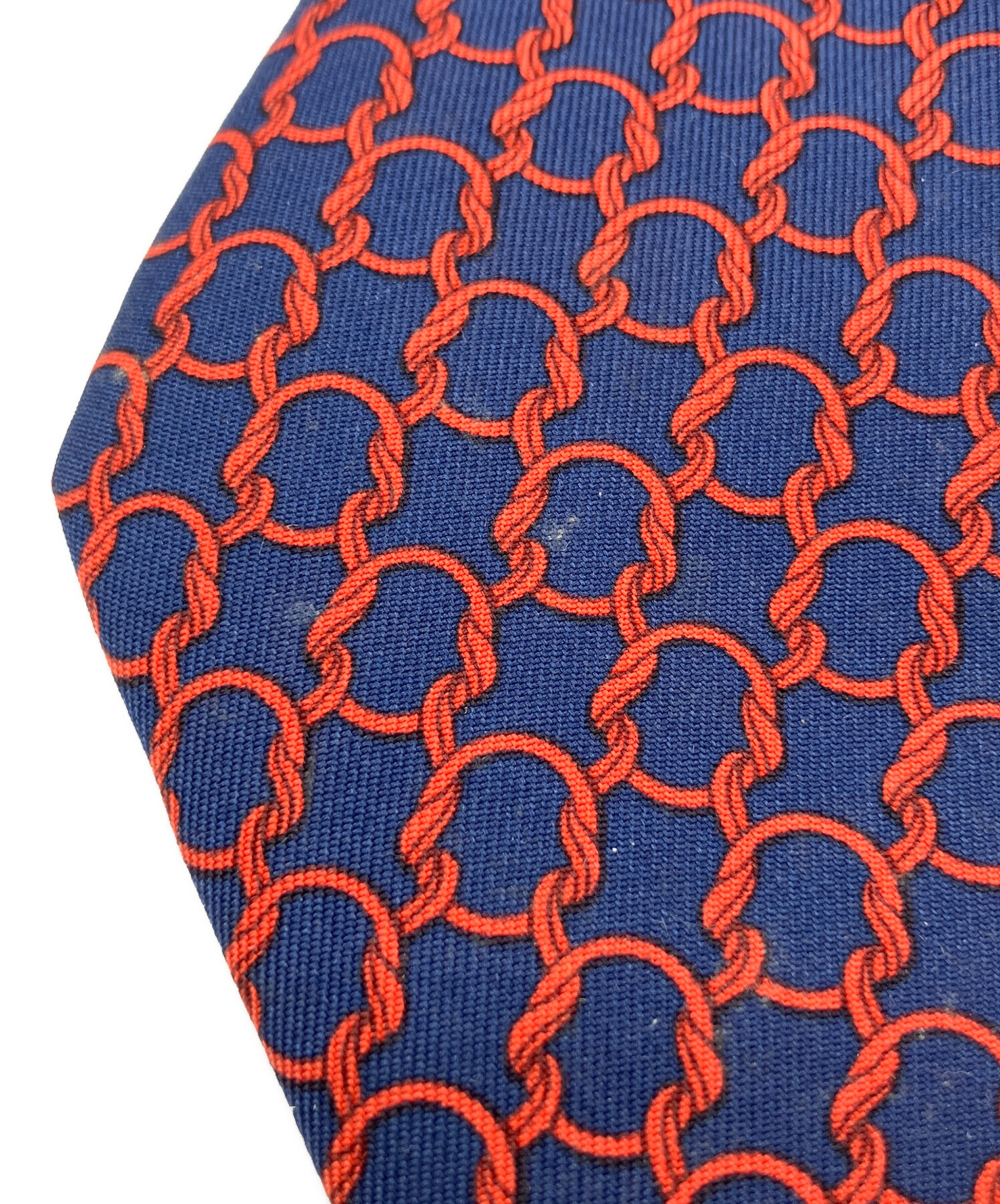中古・古着通販】HERMES (エルメス) ネクタイ レッド×ネイビー サイズ