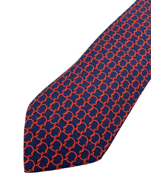 試着のみ　エルメス　HERMES ネクタイ　箱付き　マッチ　正規店購入 中古・古着通販】HERMES (エルメス) ネクタイ レッド×ネイビー サイズ