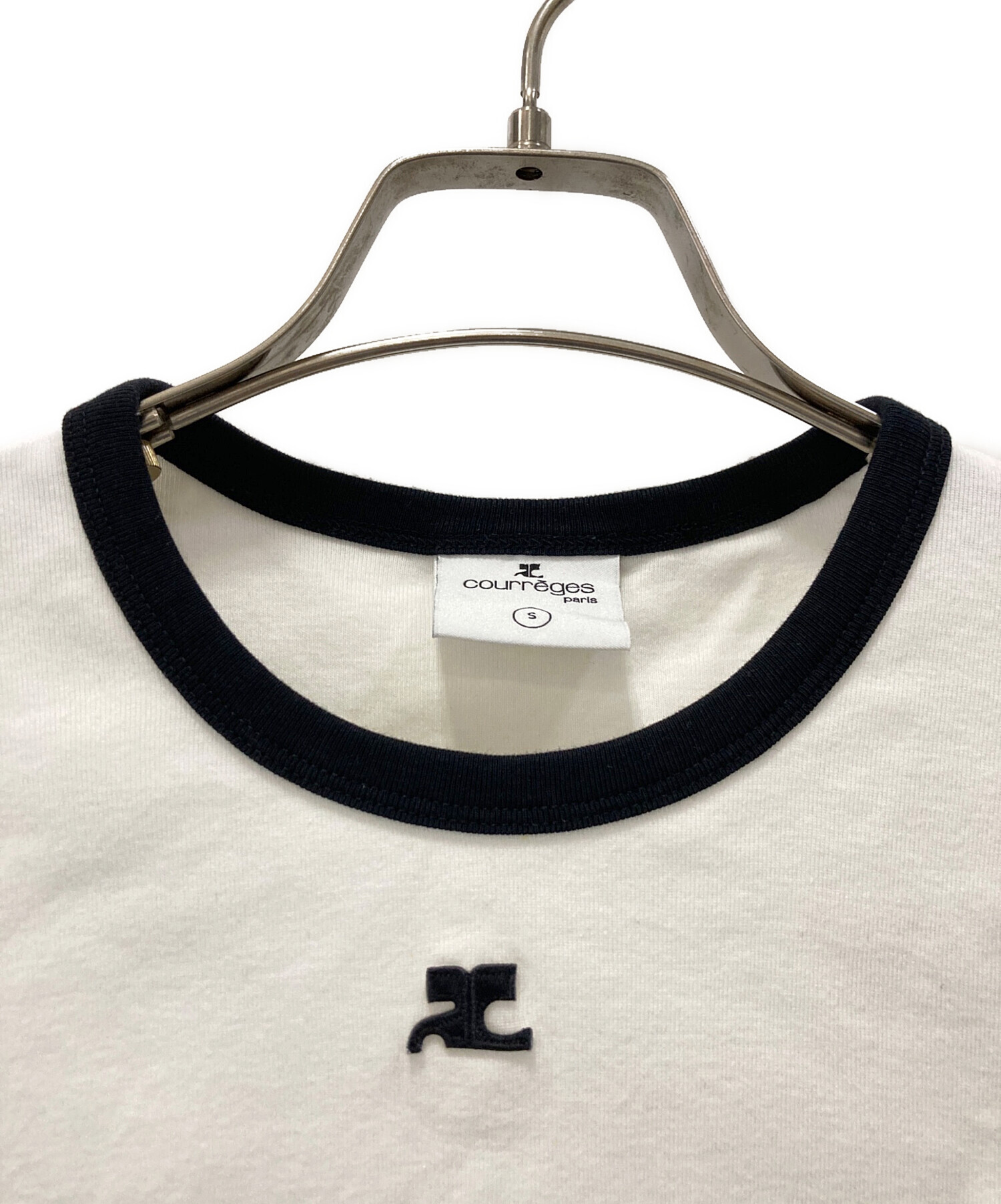 中古・古着通販】courreges (クレージュ) ホワイトバックル 半袖