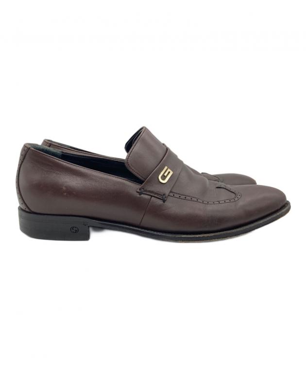 中古・古着通販】GUCCI (グッチ) ローファー ブラウン サイズ:41 1/2