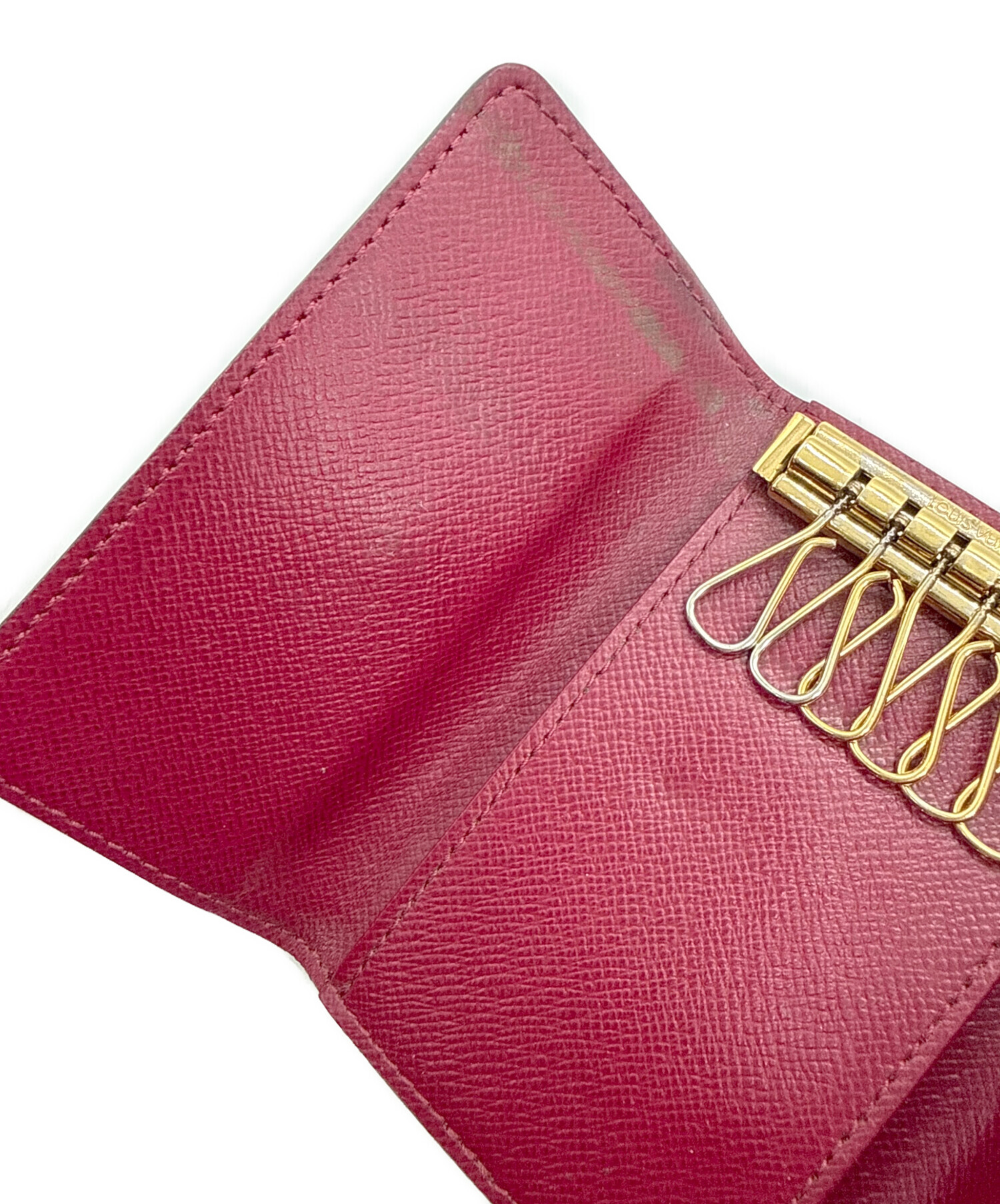 LOUIS VUITTON ピンク レザー キーケース 中古・古着通販】LOUIS VUITTON (ルイ ヴィトン) 6連キーケース