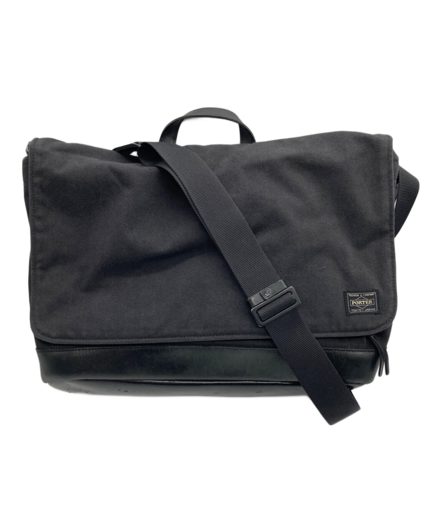 old porter ポーター　メッセンジャーバッグ　黒　ブラック　古着　90s 中古・古着通販】PORTER (ポーター) メッセンジャーバッグ ブラック