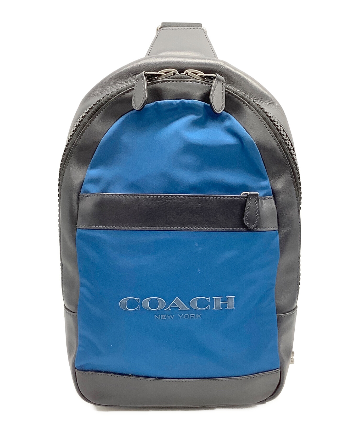 中古・古着通販】COACH (コーチ) ボディーバッグ ブラック×ブルー