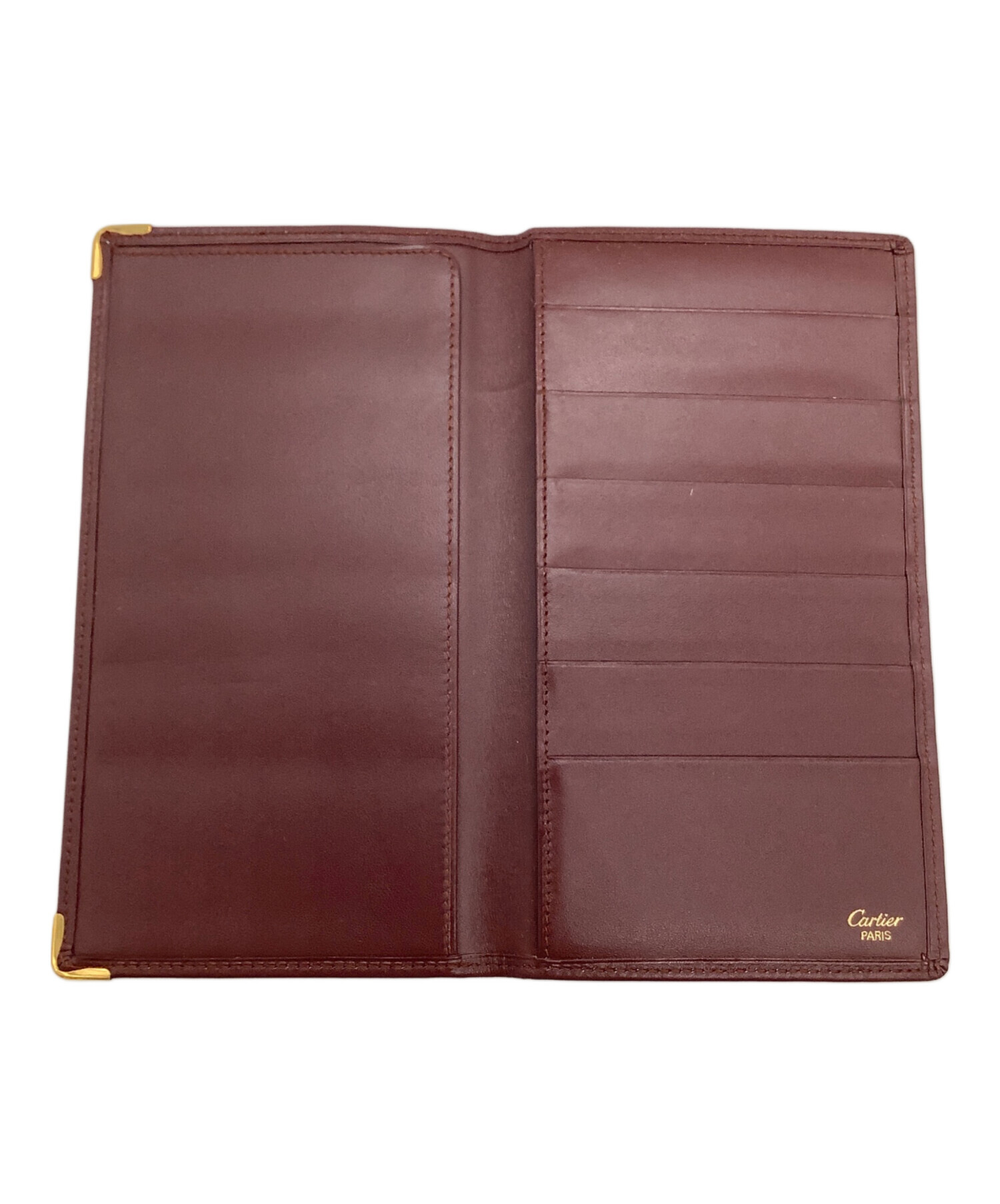 カルティエ　お札入れ 中古・古着通販】Cartier (カルティエ) 札入れ ボルドー｜ブランド