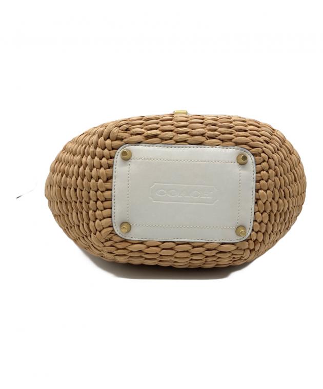 中古・古着通販】COACH (コーチ) カゴバッグ ベージュ×ホワイト