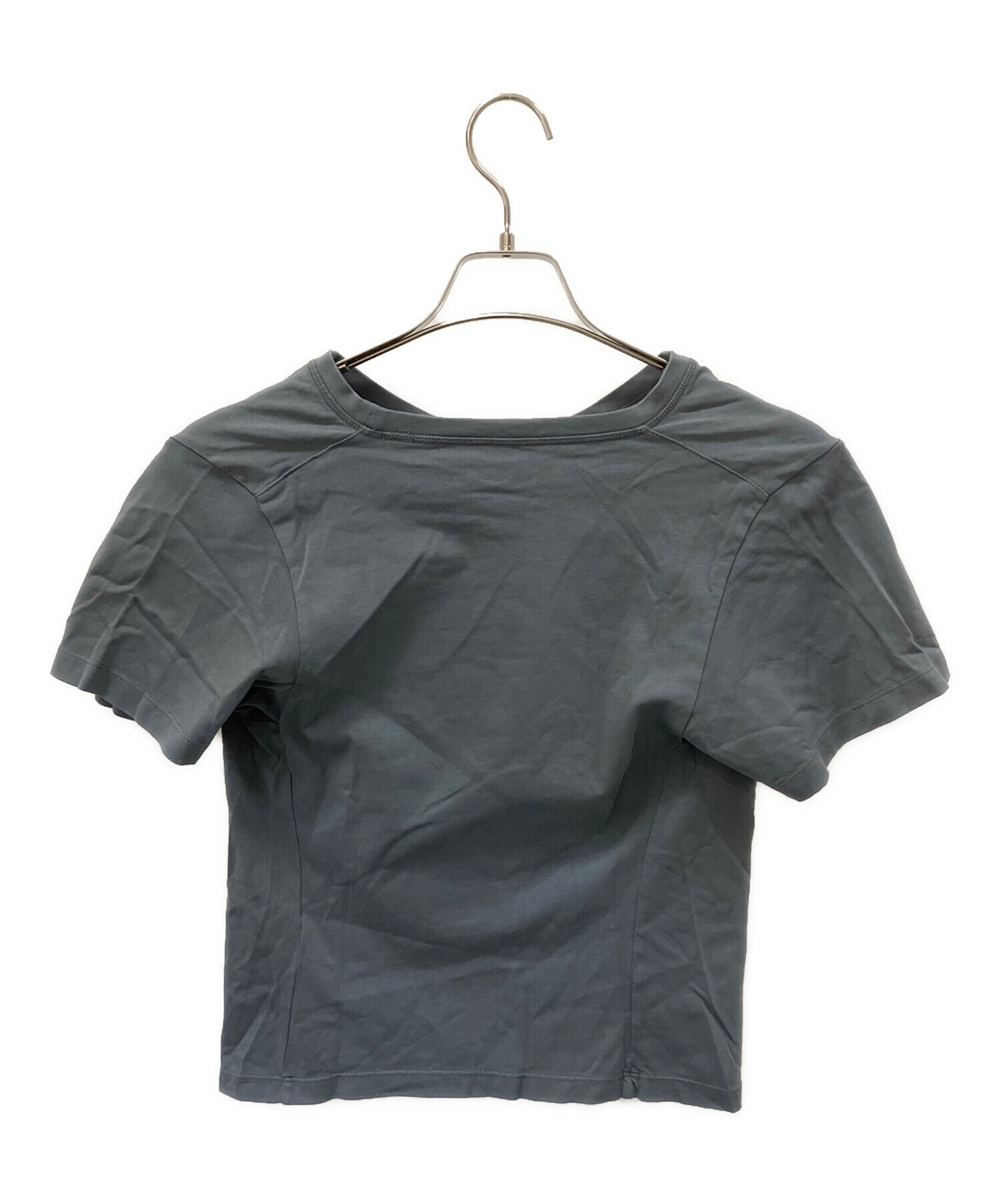 ヴィヴィアンウエストウッド　シャツ　グレー リサイクルジャージーオーバーダイファスナートップ（Tシャツ