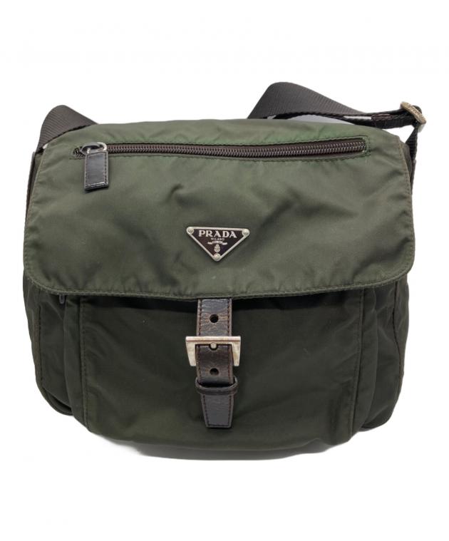 中古・古着通販】PRADA (プラダ) ナイロンショルダーバッグ オリーブ