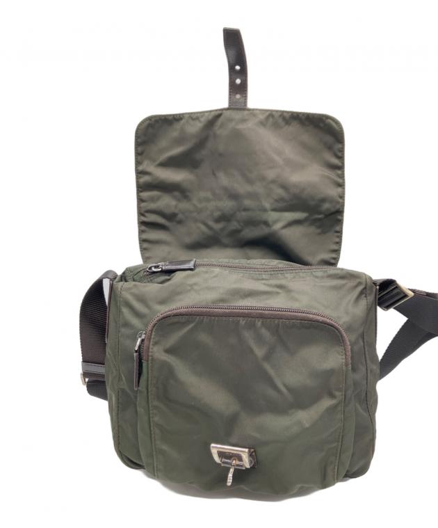 中古・古着通販】PRADA (プラダ) ナイロンショルダーバッグ オリーブ