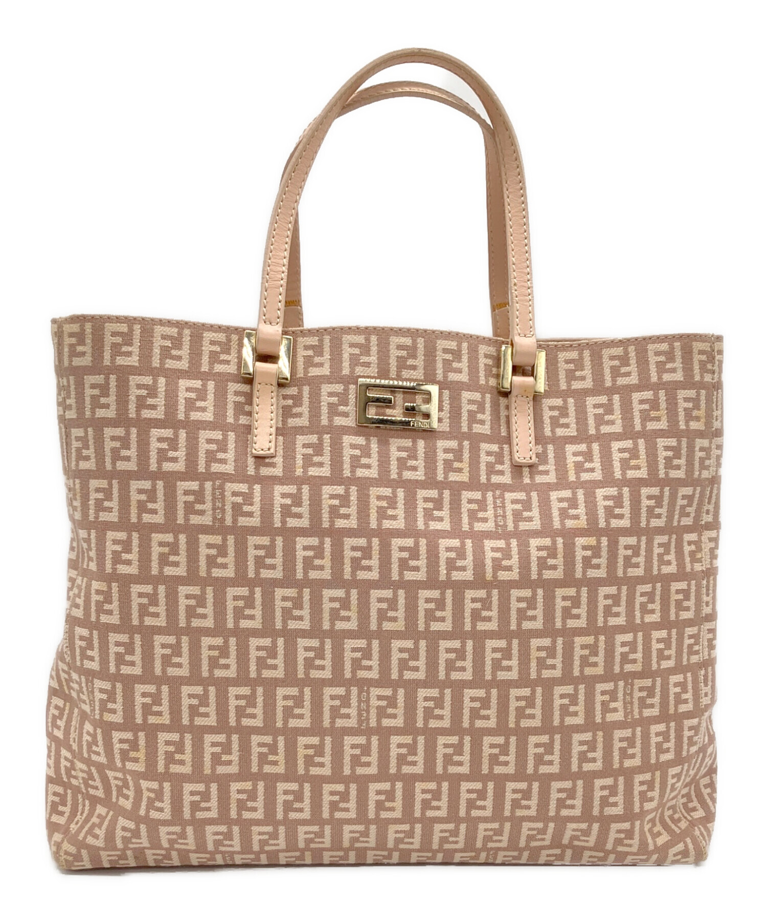 フェンディ FENDI トートバッグ ローマショッパー 8BH378 ピンクベージュ 中古・古着通販】FENDI (フェンディ) トートバッグ ピンクベージュ