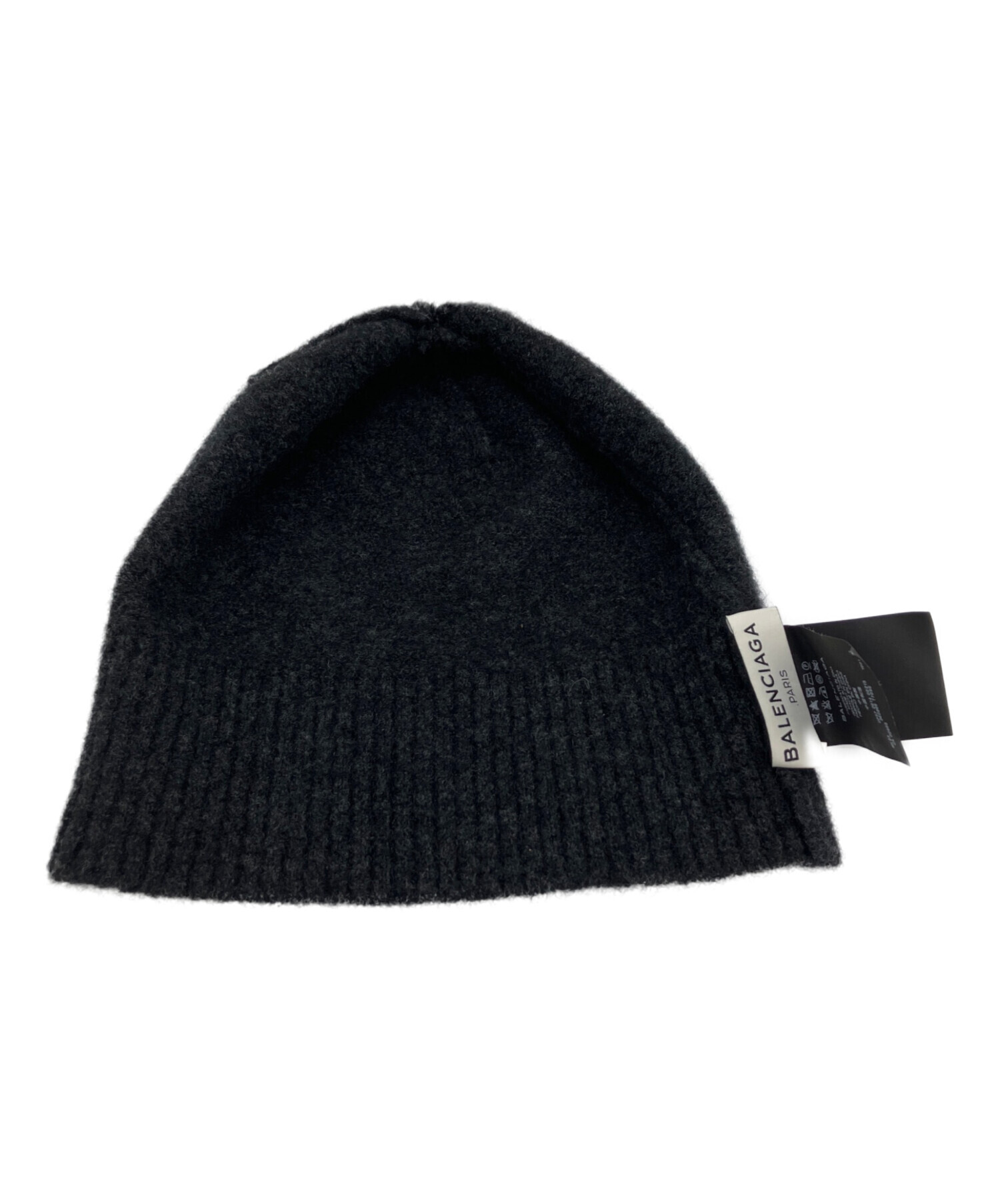 BALENCIAGA ニット帽 黒 U 55/61 中古・古着通販】BALENCIAGA (バレンシアガ) ニット帽 ブラック