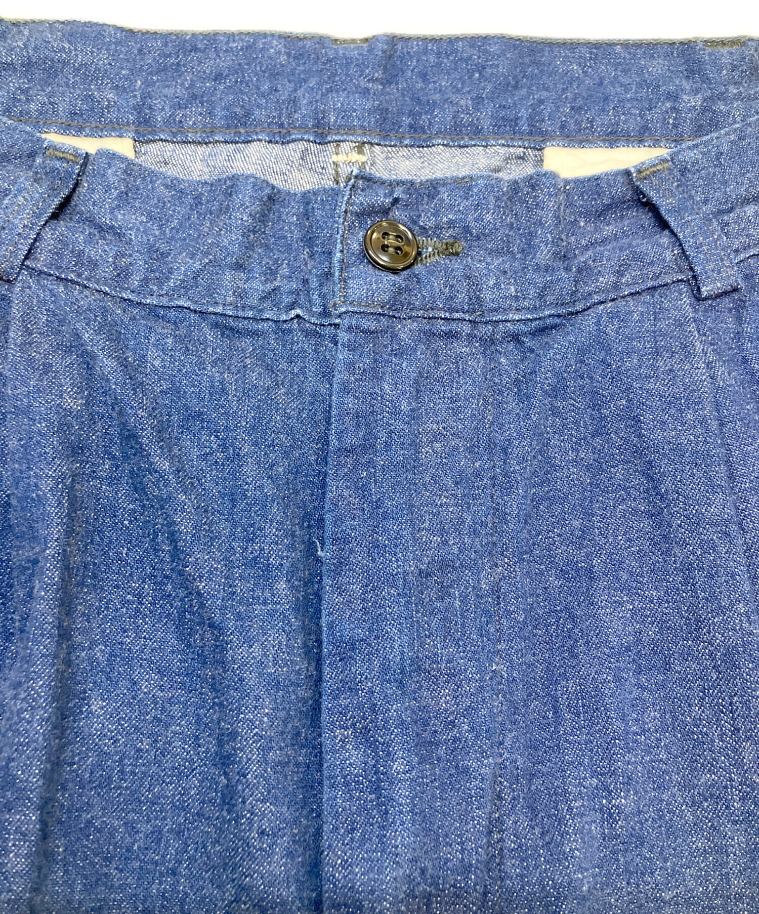 中古・古着通販】orSlow (オアスロウ) TWO TUCK DENIM WIDE TROUSERS 