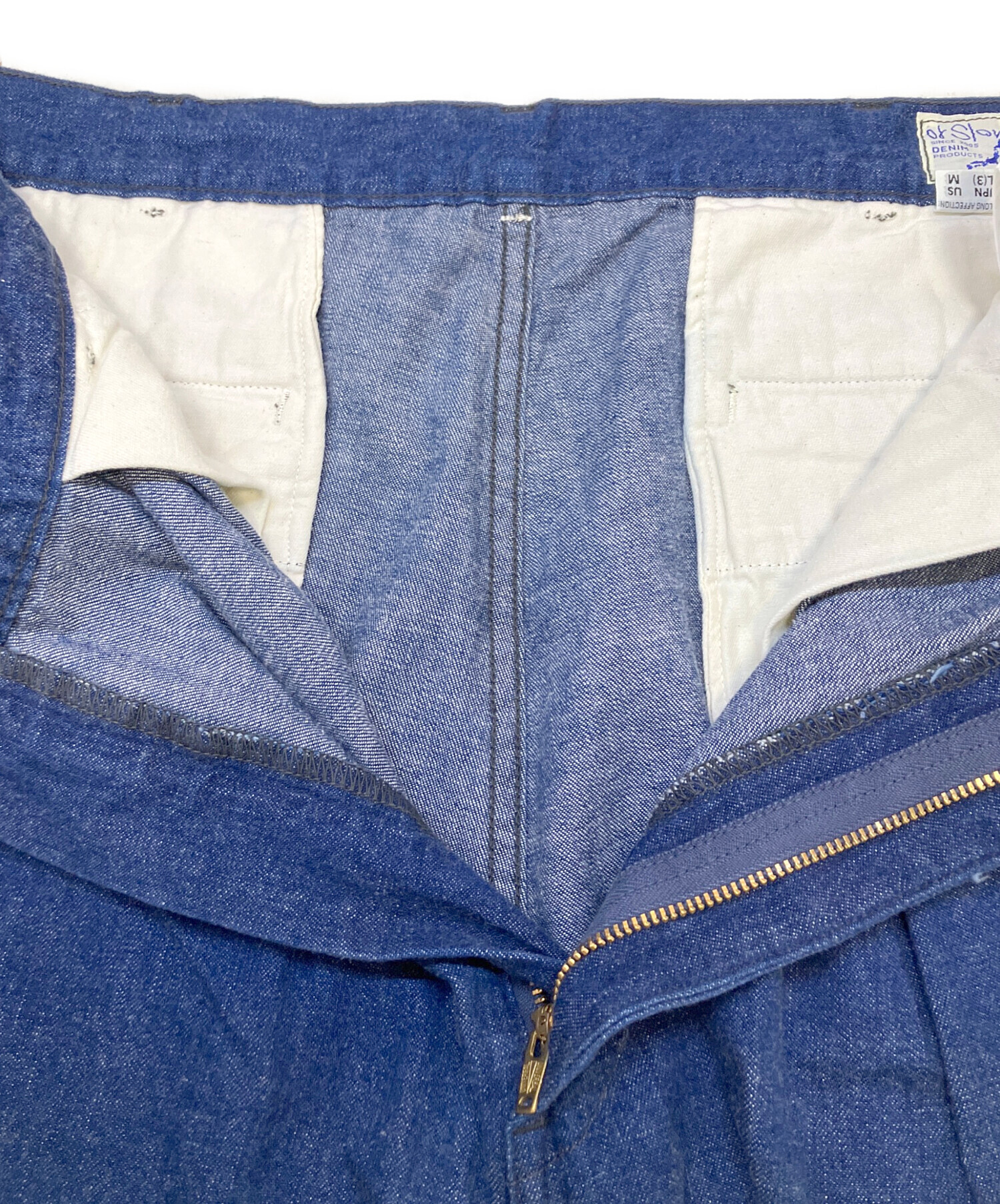 中古・古着通販】orSlow (オアスロウ) TWO TUCK DENIM WIDE TROUSERS