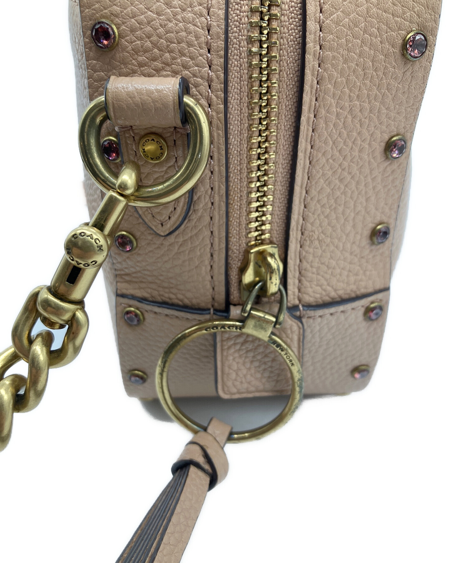 【未使用】コーチ 革 ハンドバッグ ショルダーバッグ ベージュ／薄ピンク 中古・古着通販】COACH (コーチ) ショルダーバッグ ピンクベージュ
