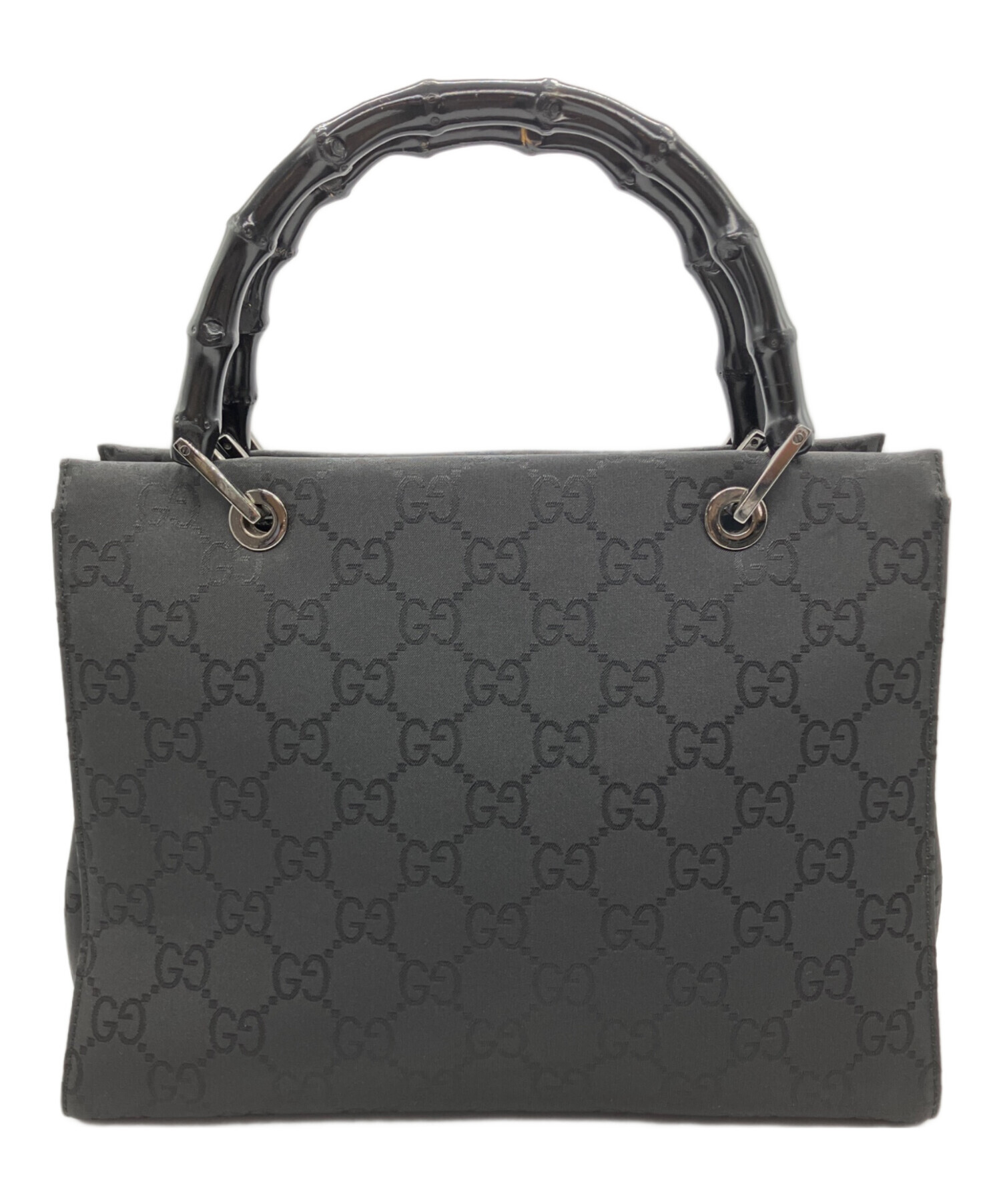 GUCCI グッチ バンブー ハンドバッグ 0021016 ナイロン ブラック 中古・古着通販】GUCCI (グッチ) バンブー ハンドバッグ ブラック
