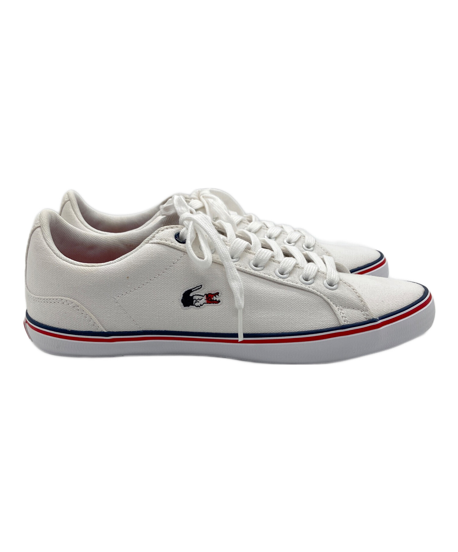 中古・古着通販】LACOSTE (ラコステ) キャンバススニーカー ホワイト 