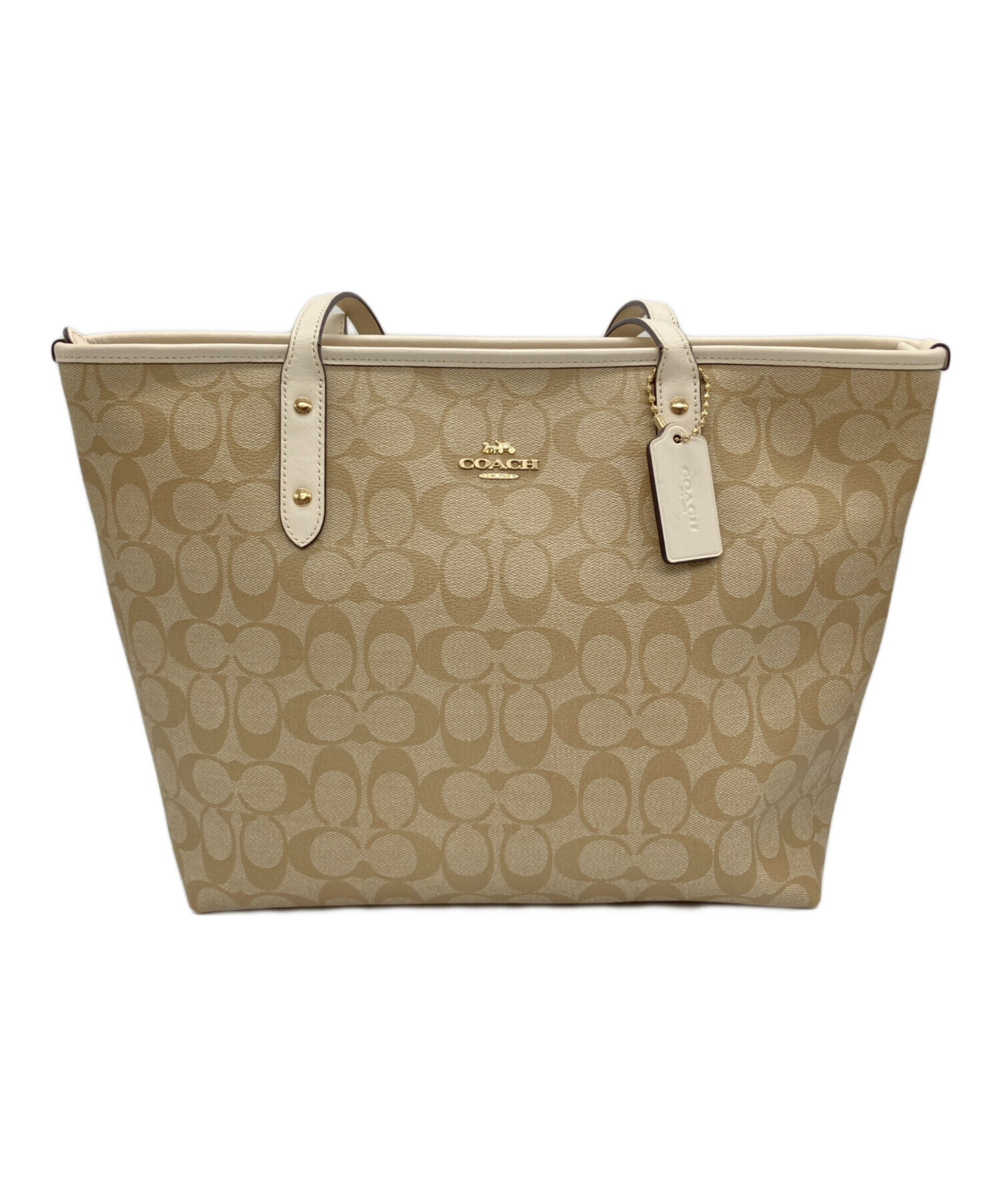 【新品・未使用品】COACH ベージュ トートバッグ M1632-F36658 中古・古着通販】COACH (コーチ) トートバッグ ベージュ｜ブランド