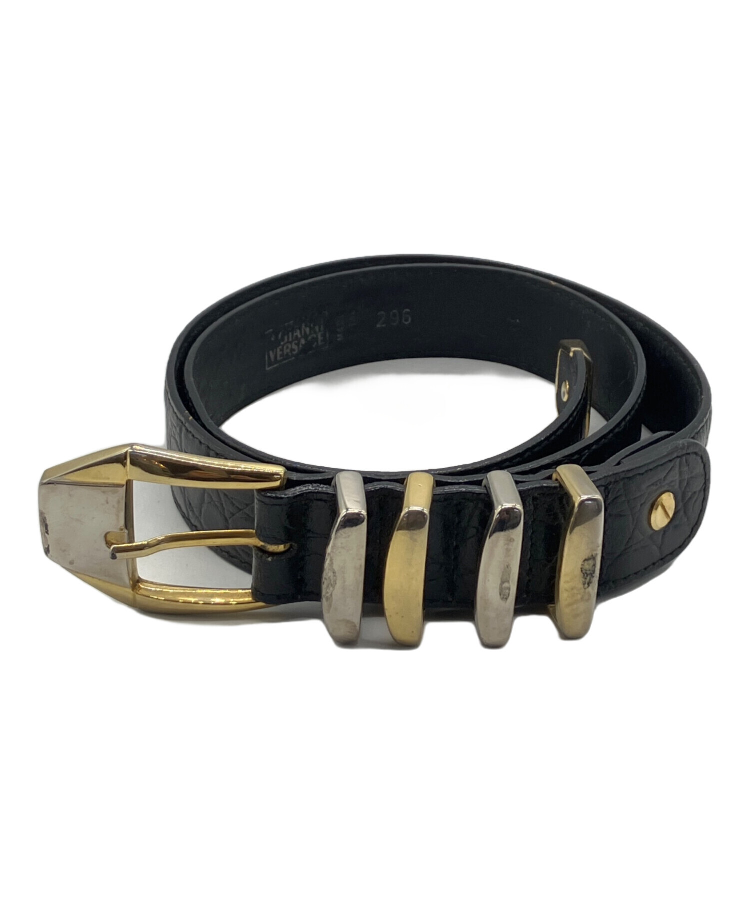 VERSACE ヴェルサーチ クロコ 金銀コンビ4連 ベルト 中古・古着通販】GIANNI VERSACE (ジャンニ・ヴェルサーチ) 4連