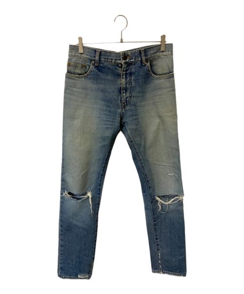 SAINT LAURENT ダメージ加工 デニムパンツ 中古・古着通販】Saint Laurent Paris (サンローランパリ) ダメージ