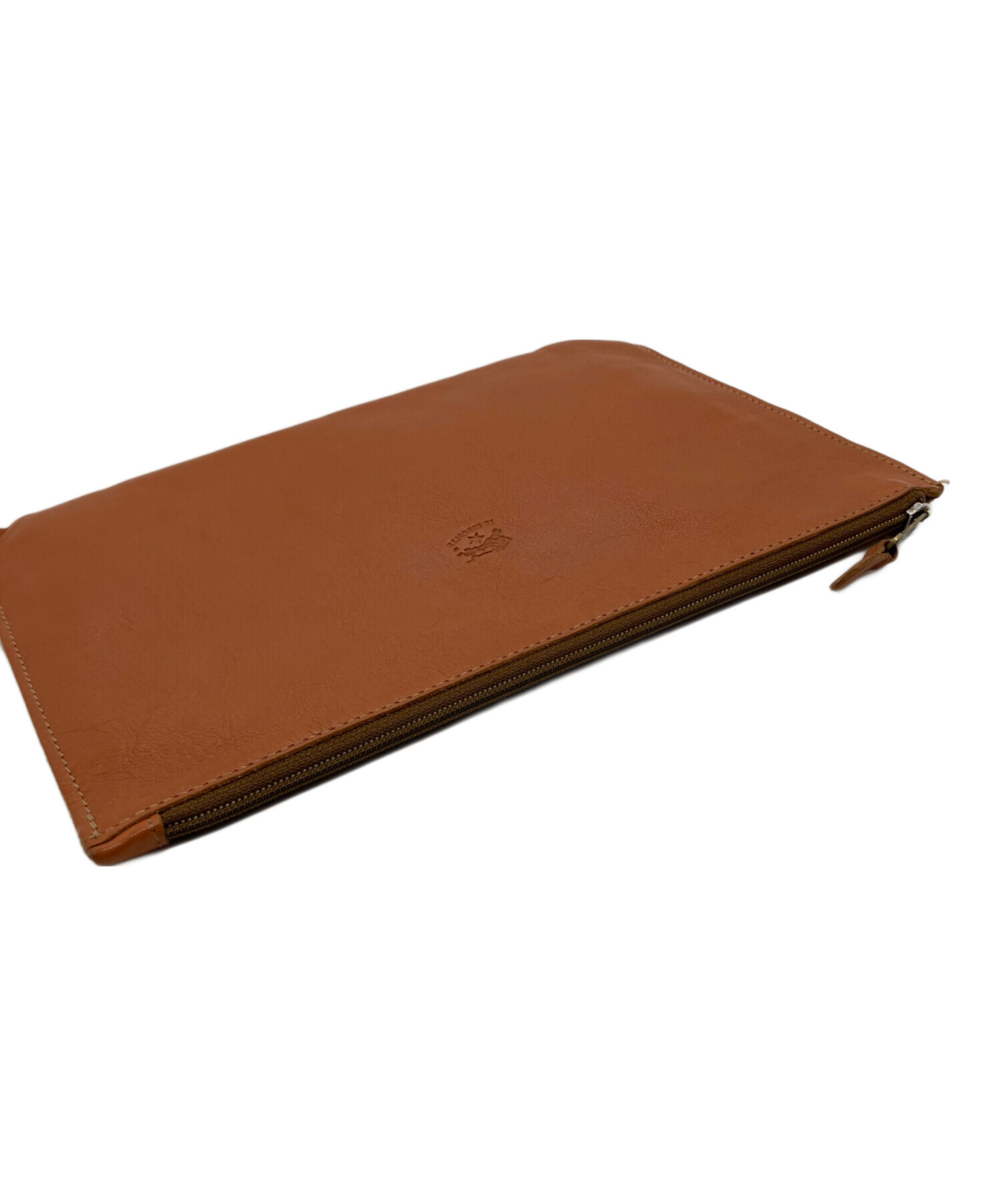 IL BISONTE クラッチバッグ レザー ブラウン 中古・古着通販】IL BISONTE (イル ビゾンテ) クラッチバッグ ブラウン