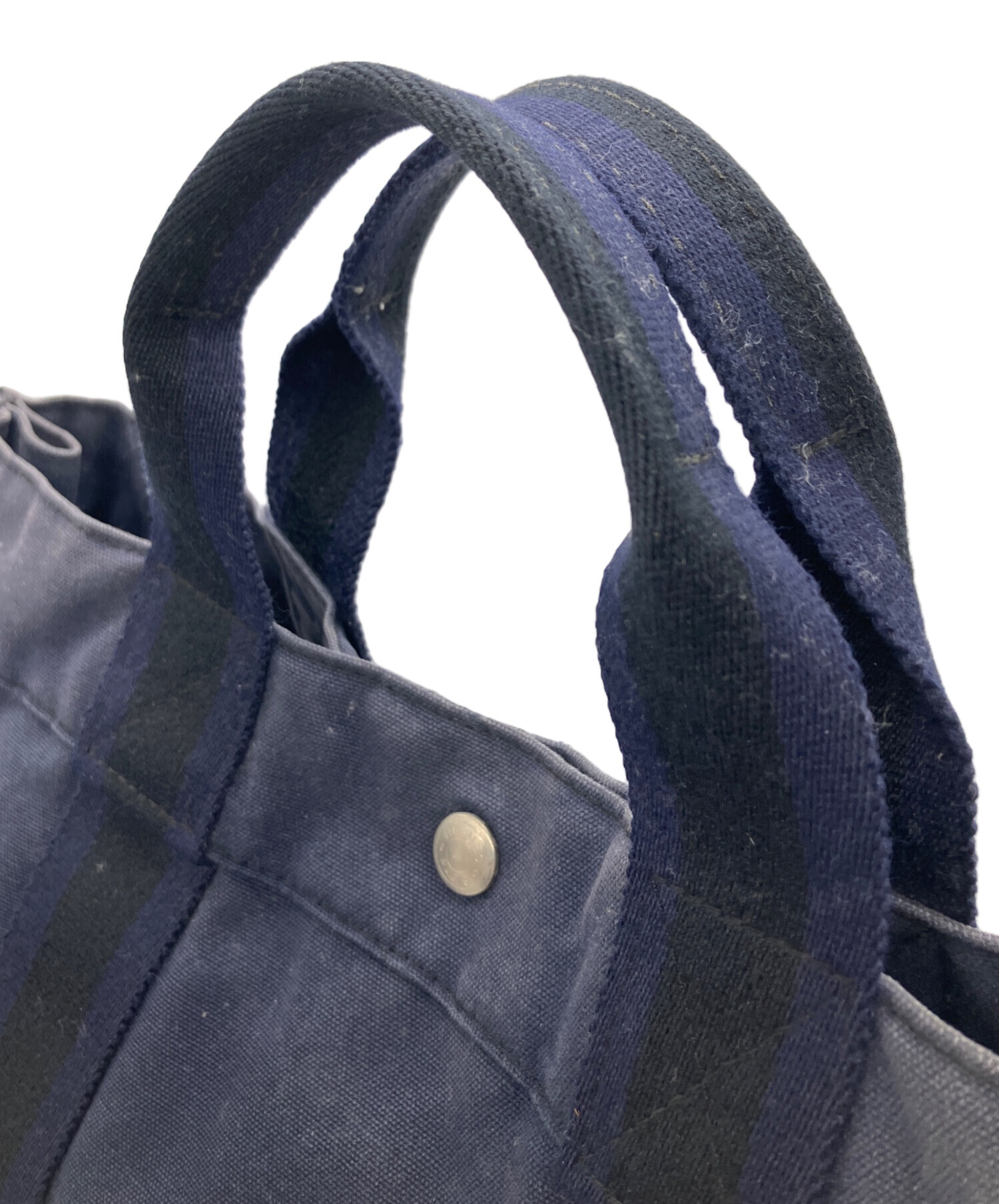 HERMES エルメス フールトゥMM トートバッグ ネイビー ブラック 中古・古着通販】HERMES (エルメス) フールトゥMMトートバッグ