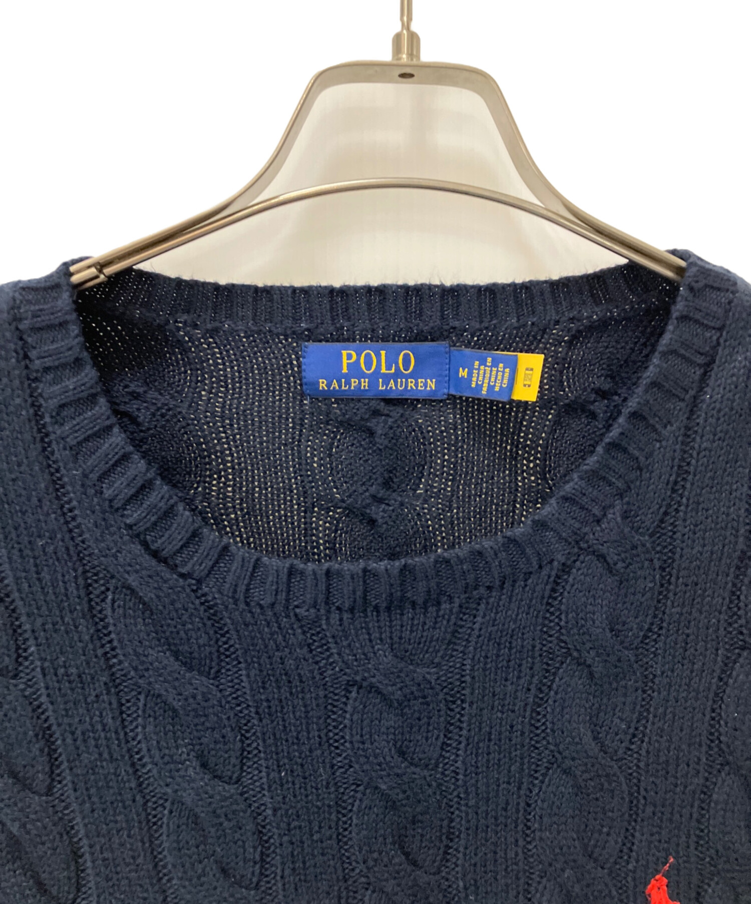 ラスト１点！【新品タグ付き】ポロ ラルフローレン ケーブルニット 紺ネイビーM 中古・古着通販】POLO RALPH LAUREN (ポロ・ラルフローレン) ケーブル