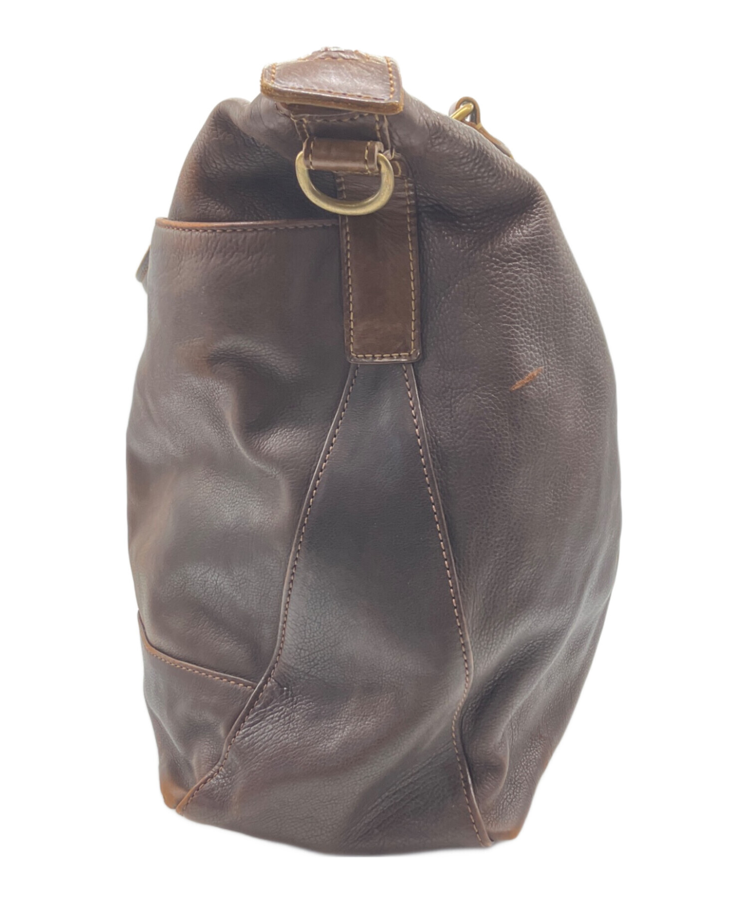 中古・古着通販】genten (ゲンテン) レザーボストンバッグ ブラウン