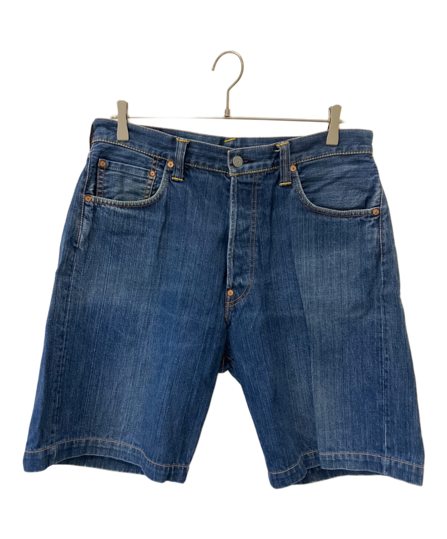 中古・古着通販】EVISU (エヴィス) デニムハーフパンツ ブルー サイズ