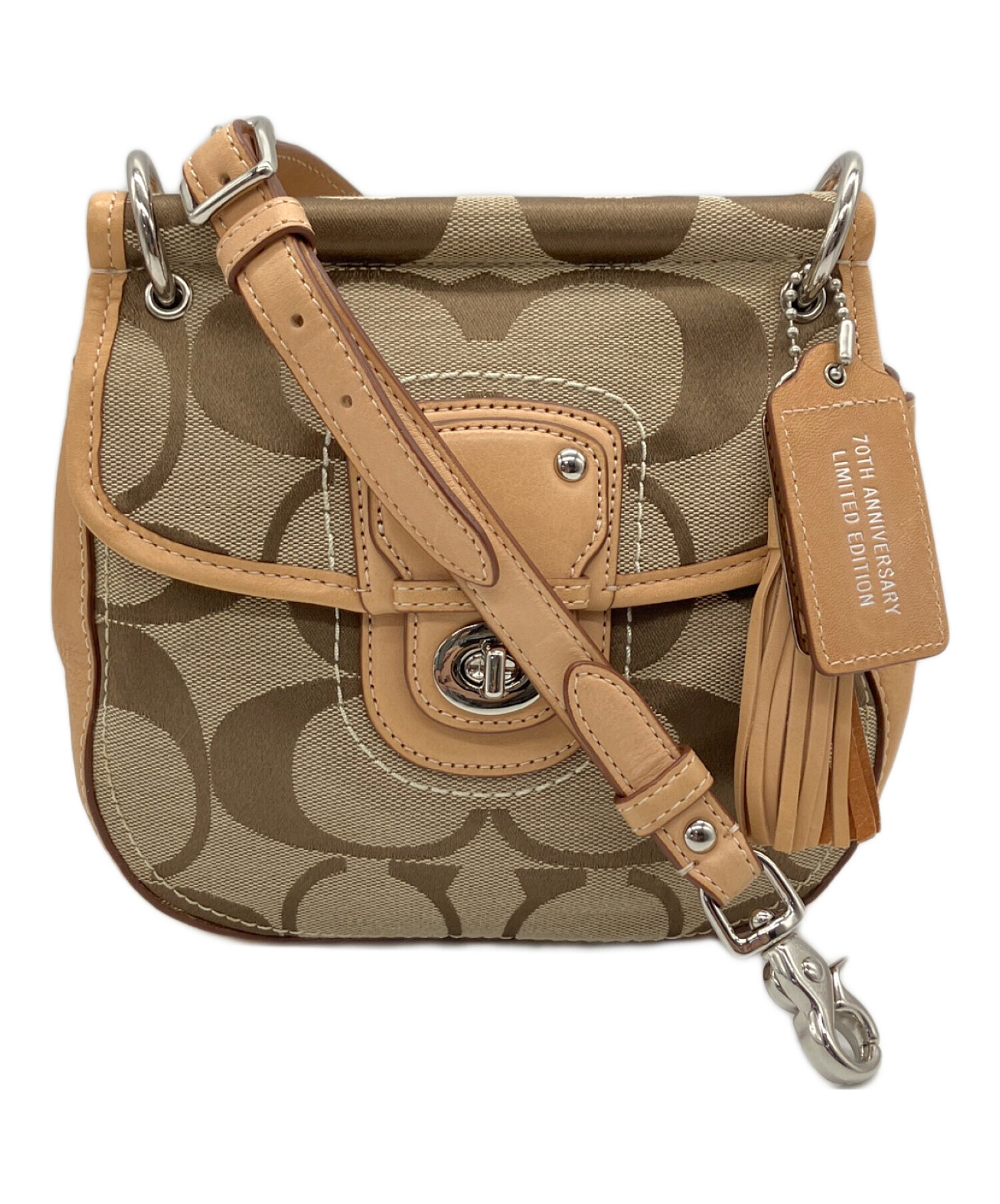 中古・古着通販】COACH (コーチ) ショルダーバッグ ベージュ｜ブランド 