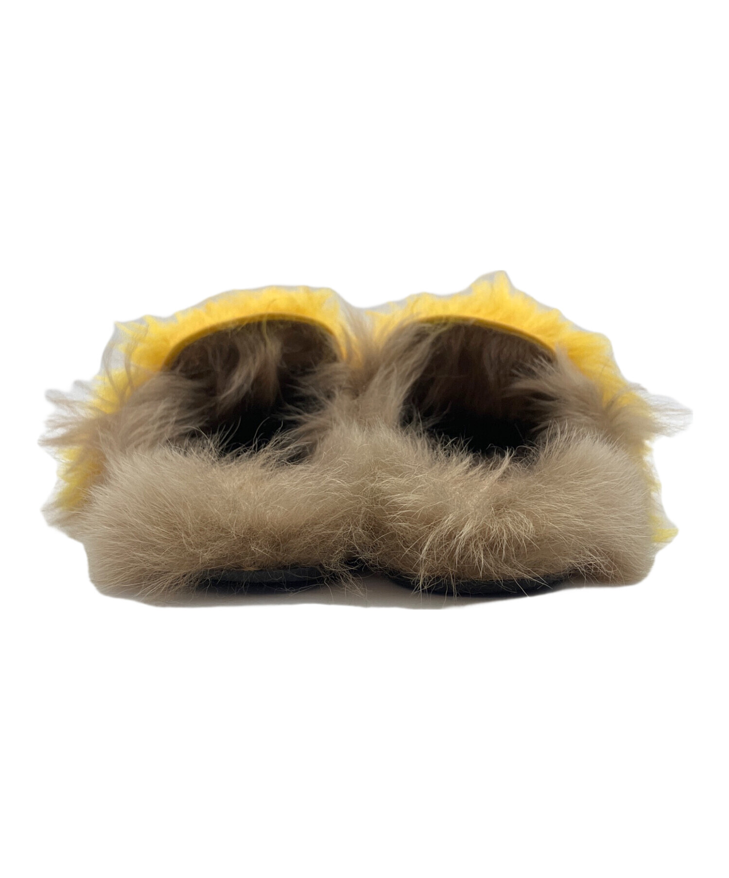 中古・古着通販】GUCCI (グッチ) ファーサンダル イエロー サイズ:SIZE