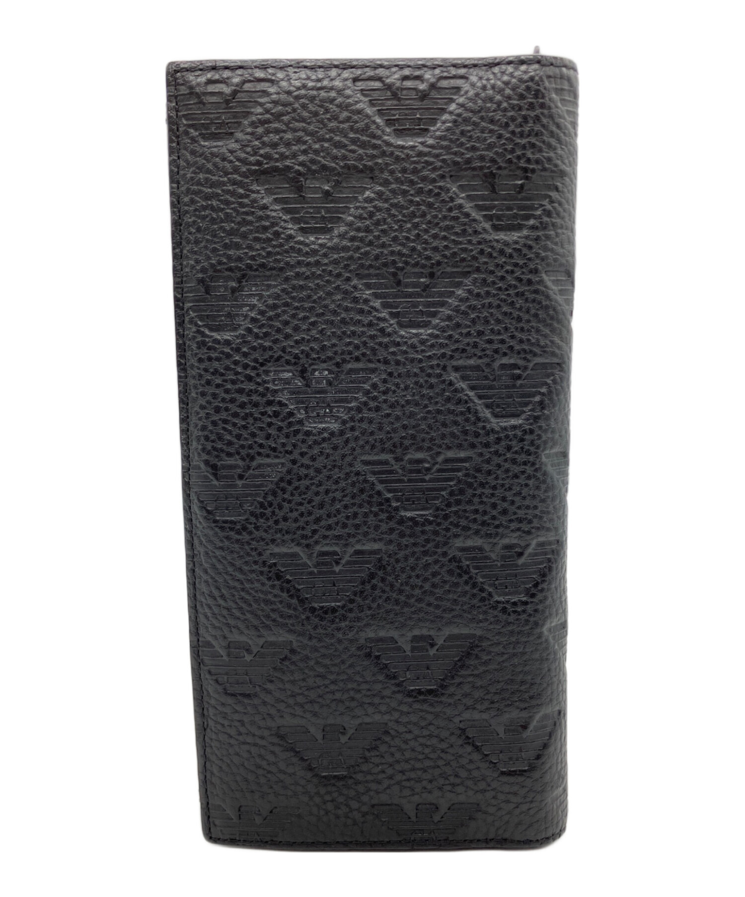 未使用級　エンポリオアルマーニ　長財布　レザー　ブラック　イーグルロゴ 中古・古着通販】EMPORIO ARMANI (エンポリオ アルマーニ) 長財布