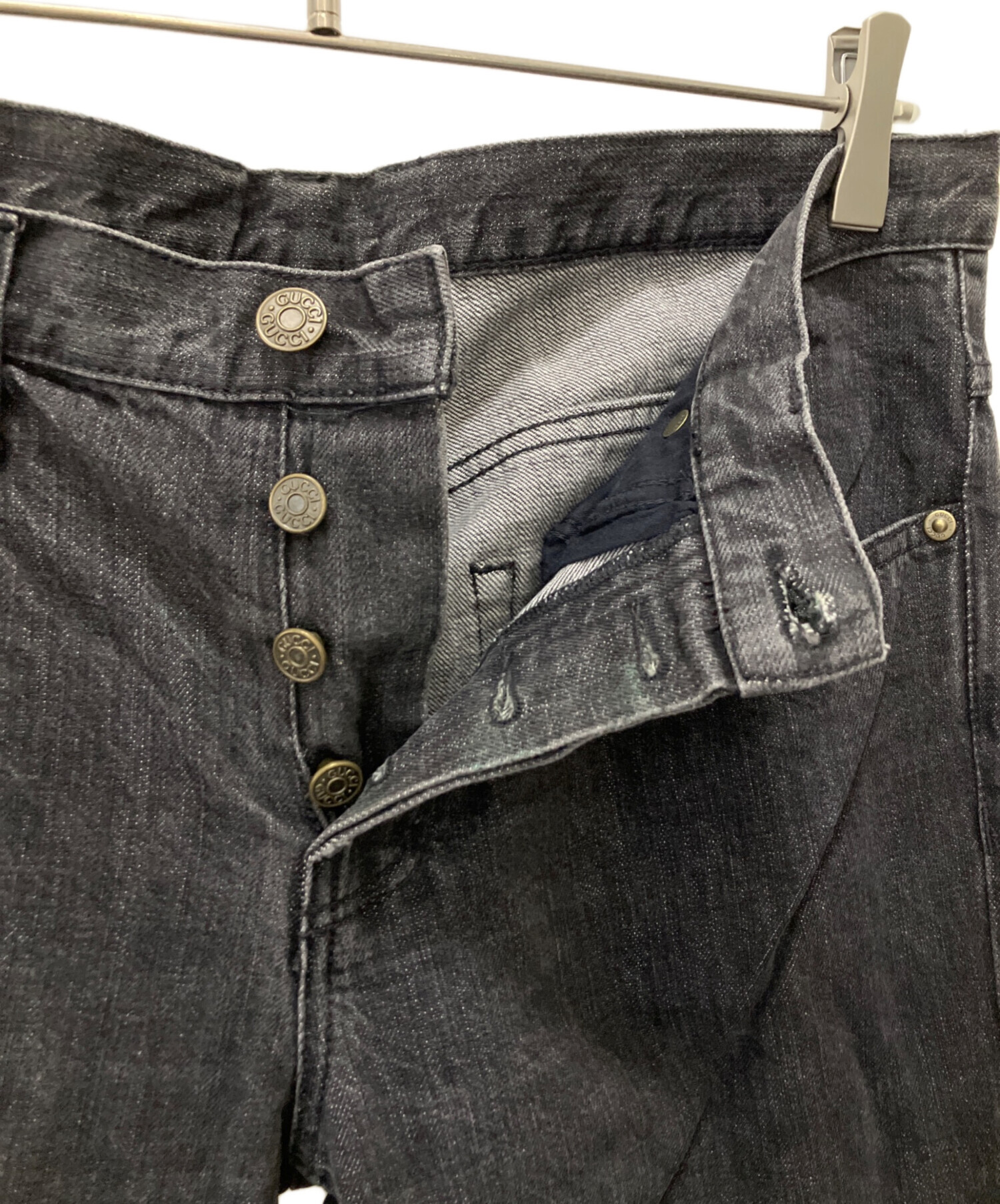 中古・古着通販】GUCCI (グッチ) デニムパンツ ブラック サイズ:48