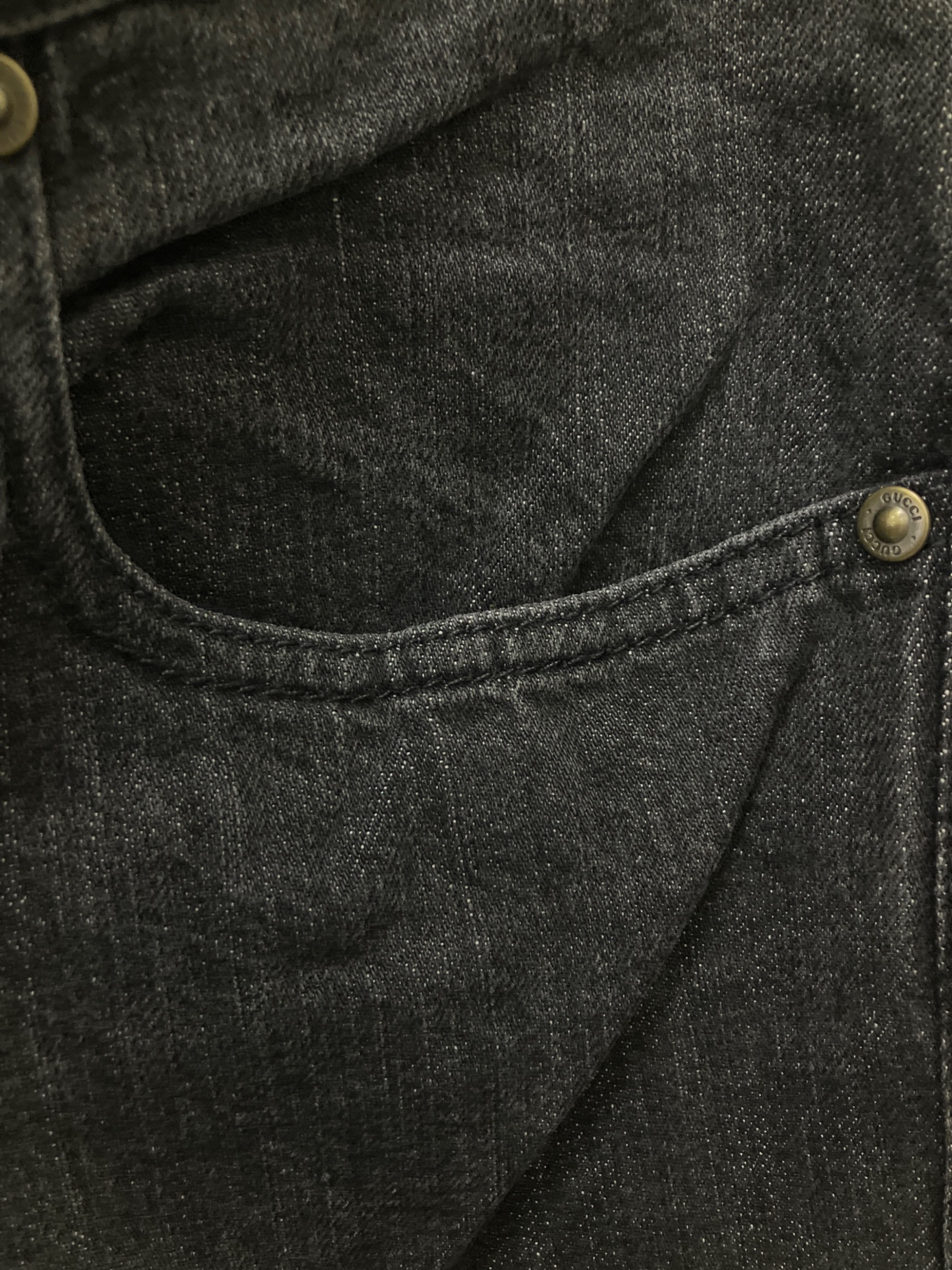 中古・古着通販】GUCCI (グッチ) デニムパンツ ブラック サイズ:48