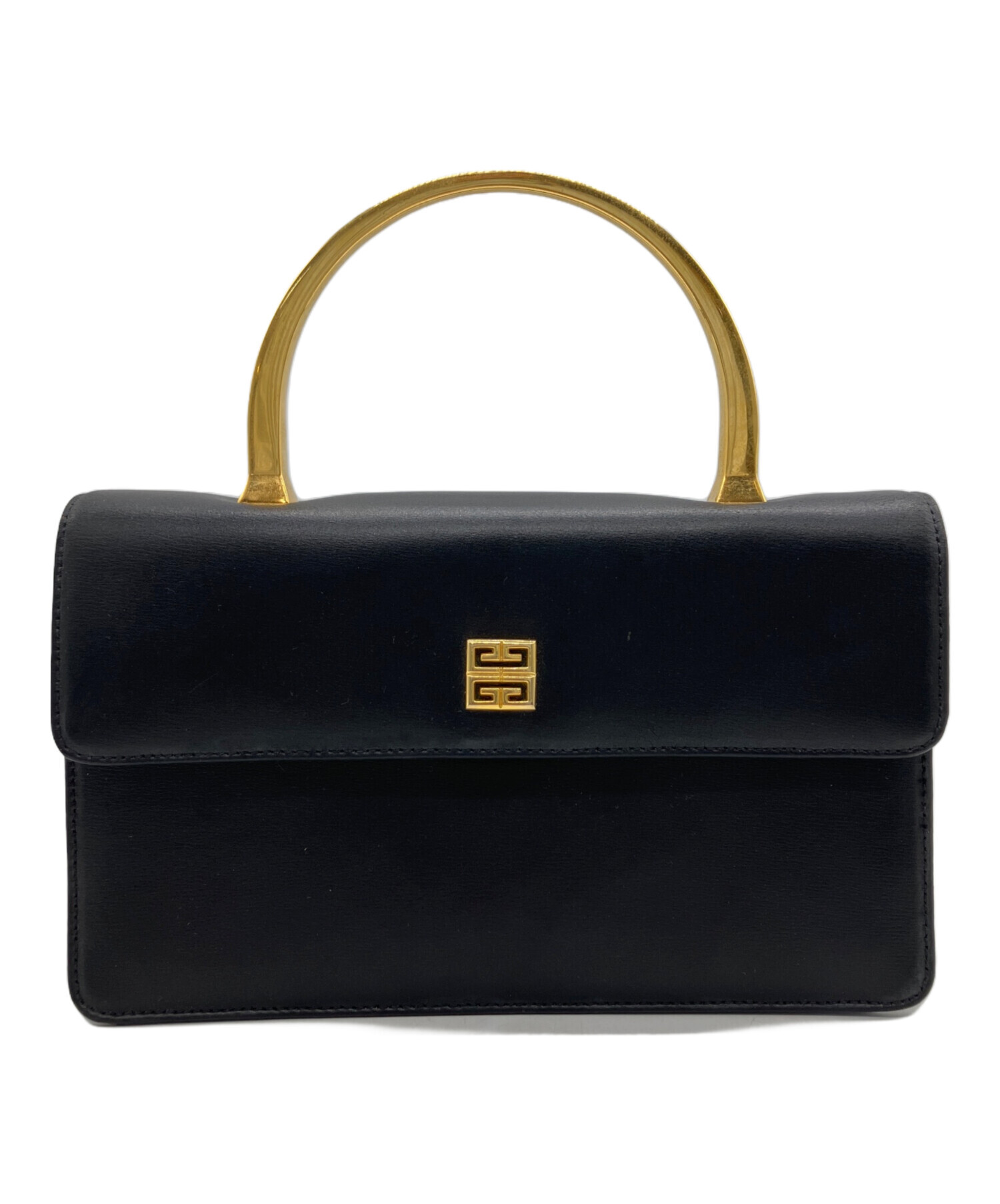 中古・古着通販】GIVENCHY (ジバンシィ) レザーハンドバッグ ブラック