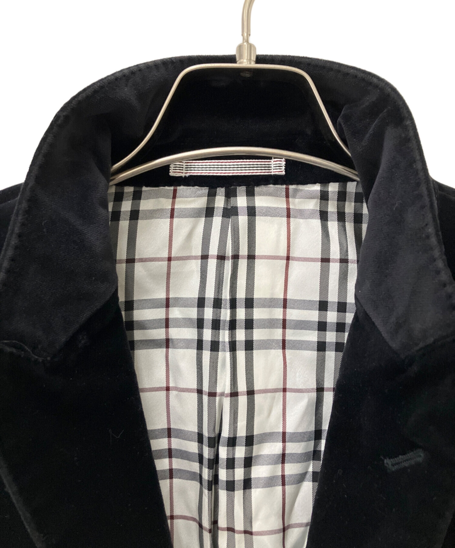 バーバリーブラックレーベル　ベロアコート　Lサイズ 中古・古着通販】BURBERRY BLACK LABEL (バーバリーブラックレーベル